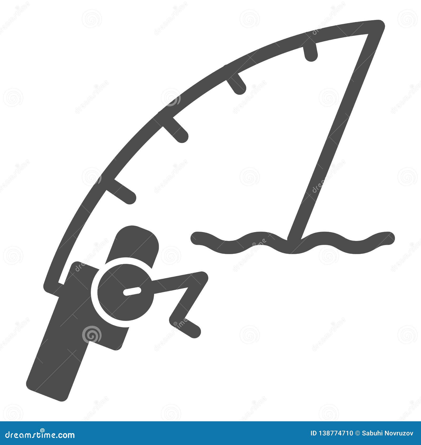 Download Fishing Rod Solid Icon. Spinning Vector Illustration ...