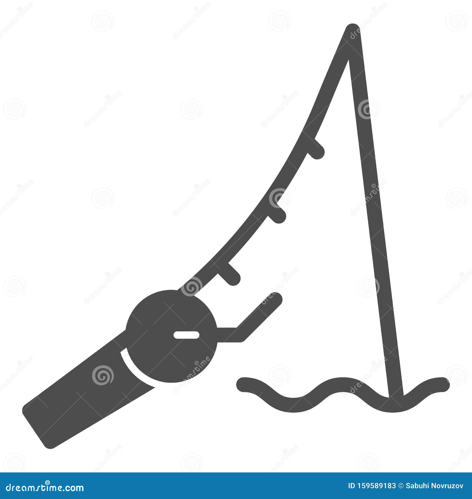 Download Fishing Rod Solid Icon. Fishing Spinning Vector ...
