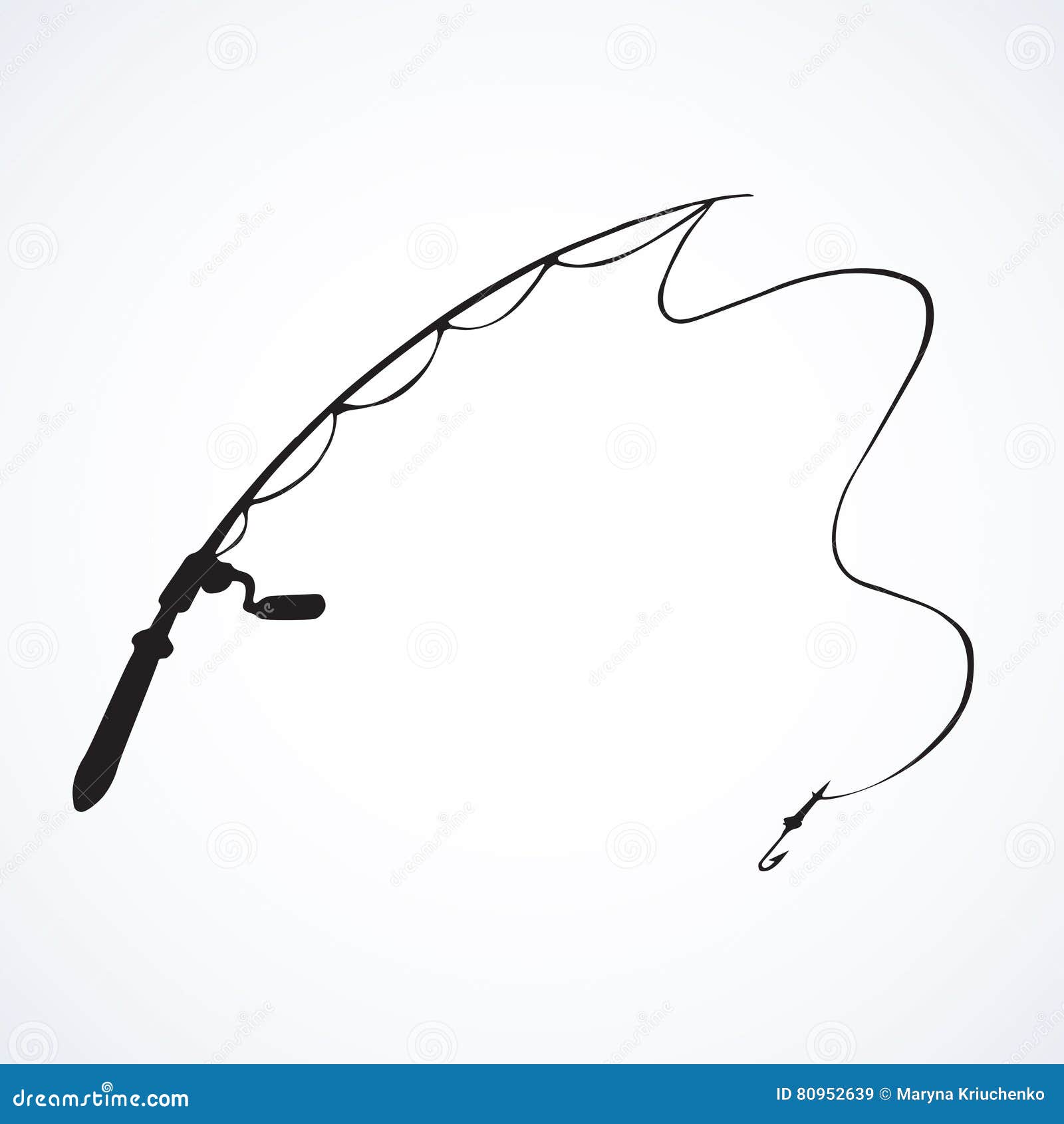 Fishing Rod. Vector Drawing Stock Vector - Illustration of angler