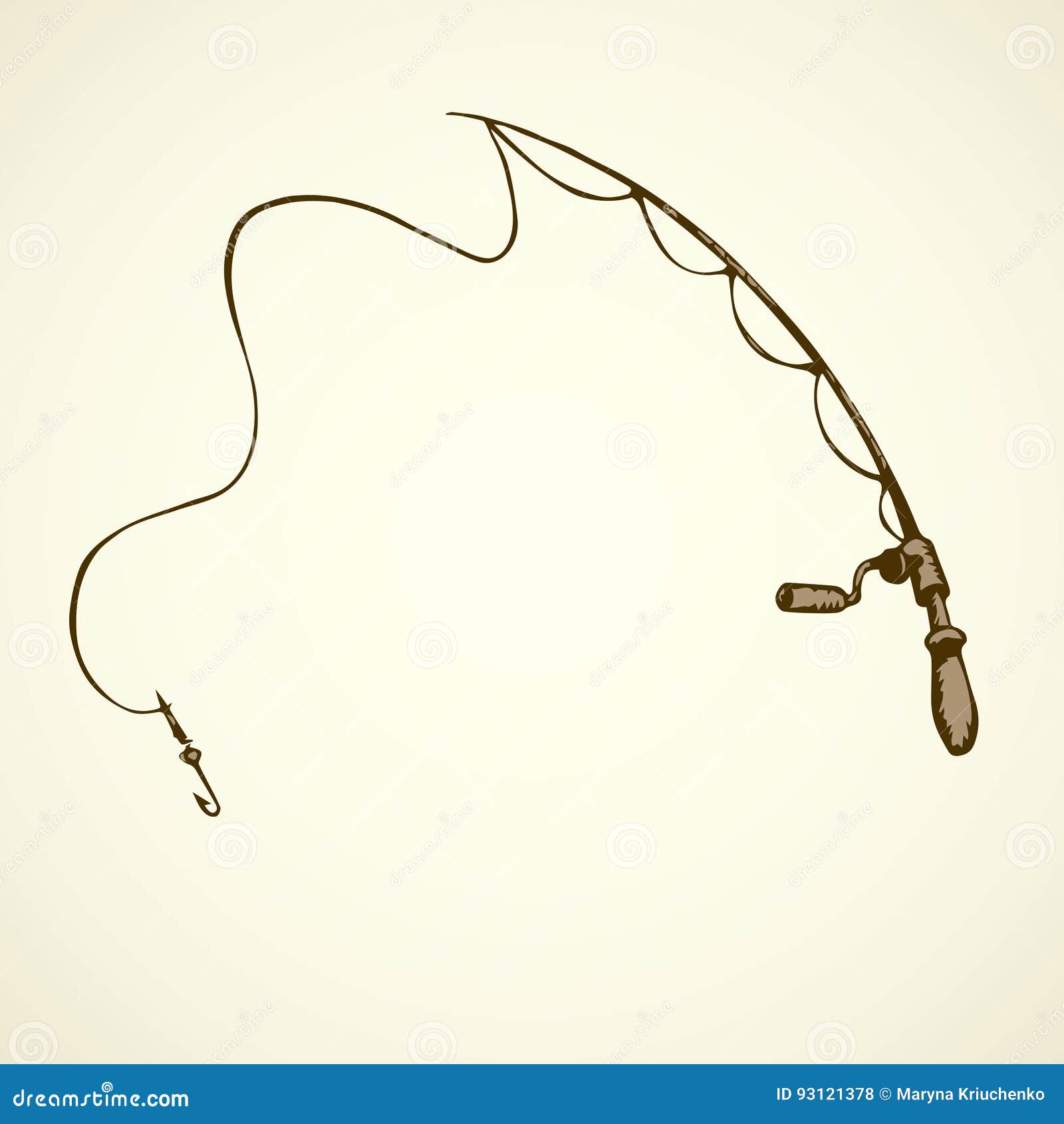 Fishing Rod. Vector Drawing Stock Vector - Illustration of recreation,  frame: 93121378