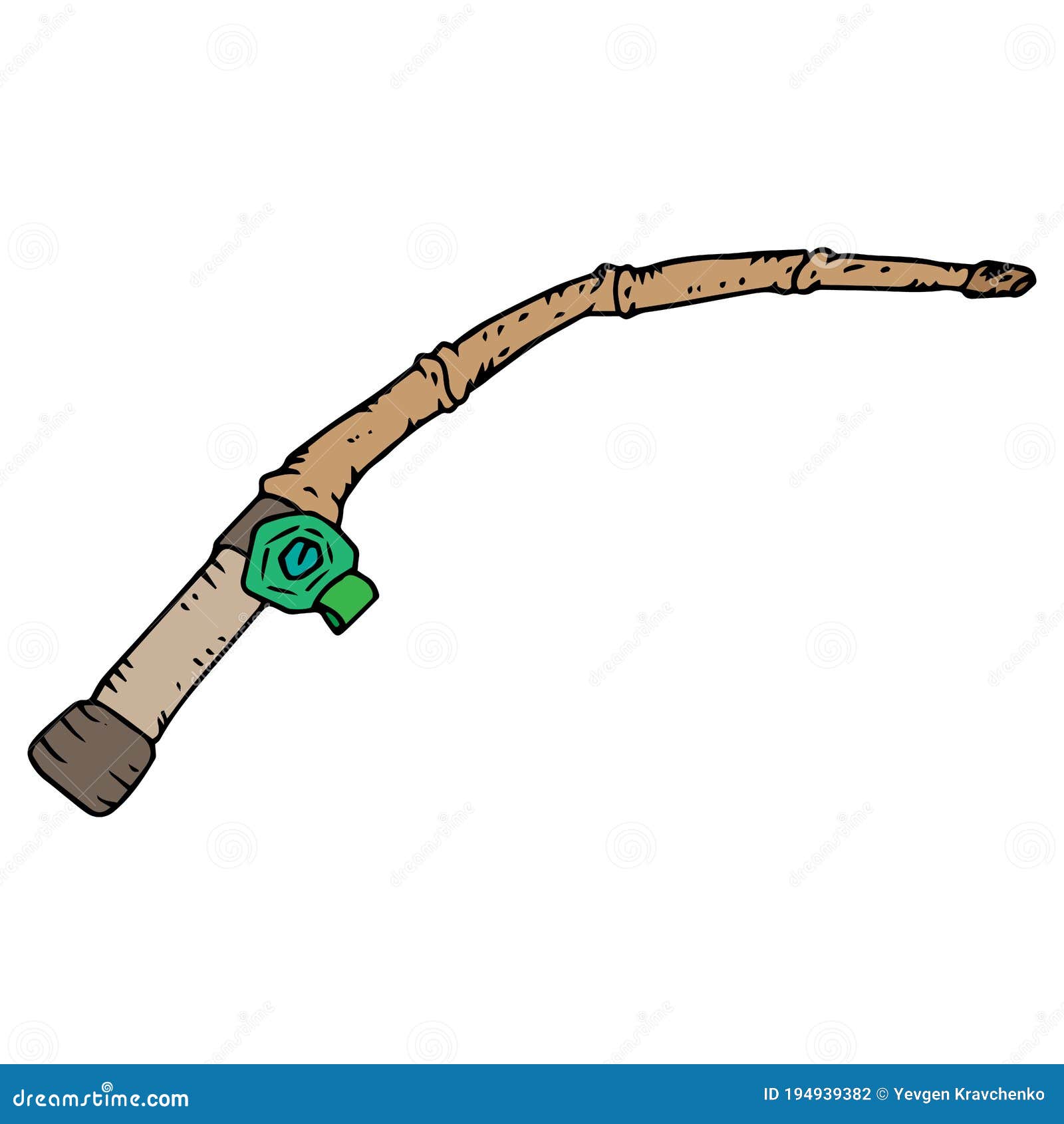 Fishing Rod. Vector Illustration of an Old Fishing Rod Stock Vector