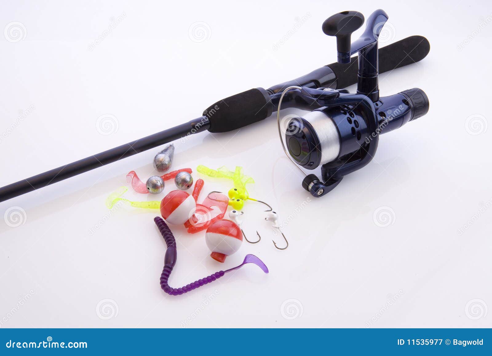 Fishing rod on white stock image. Image of equipment 11535977