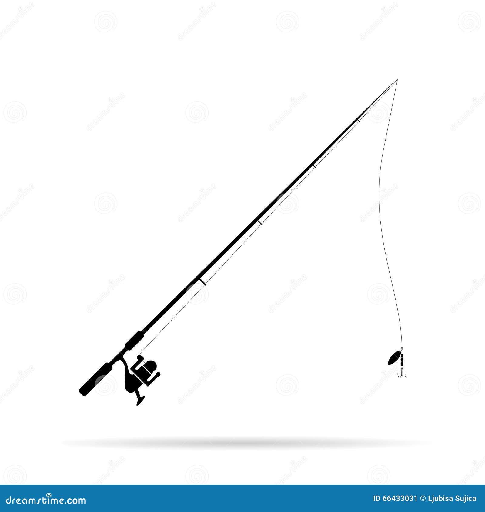 Fishing Rod on white stock illustration. Illustration of fisherman