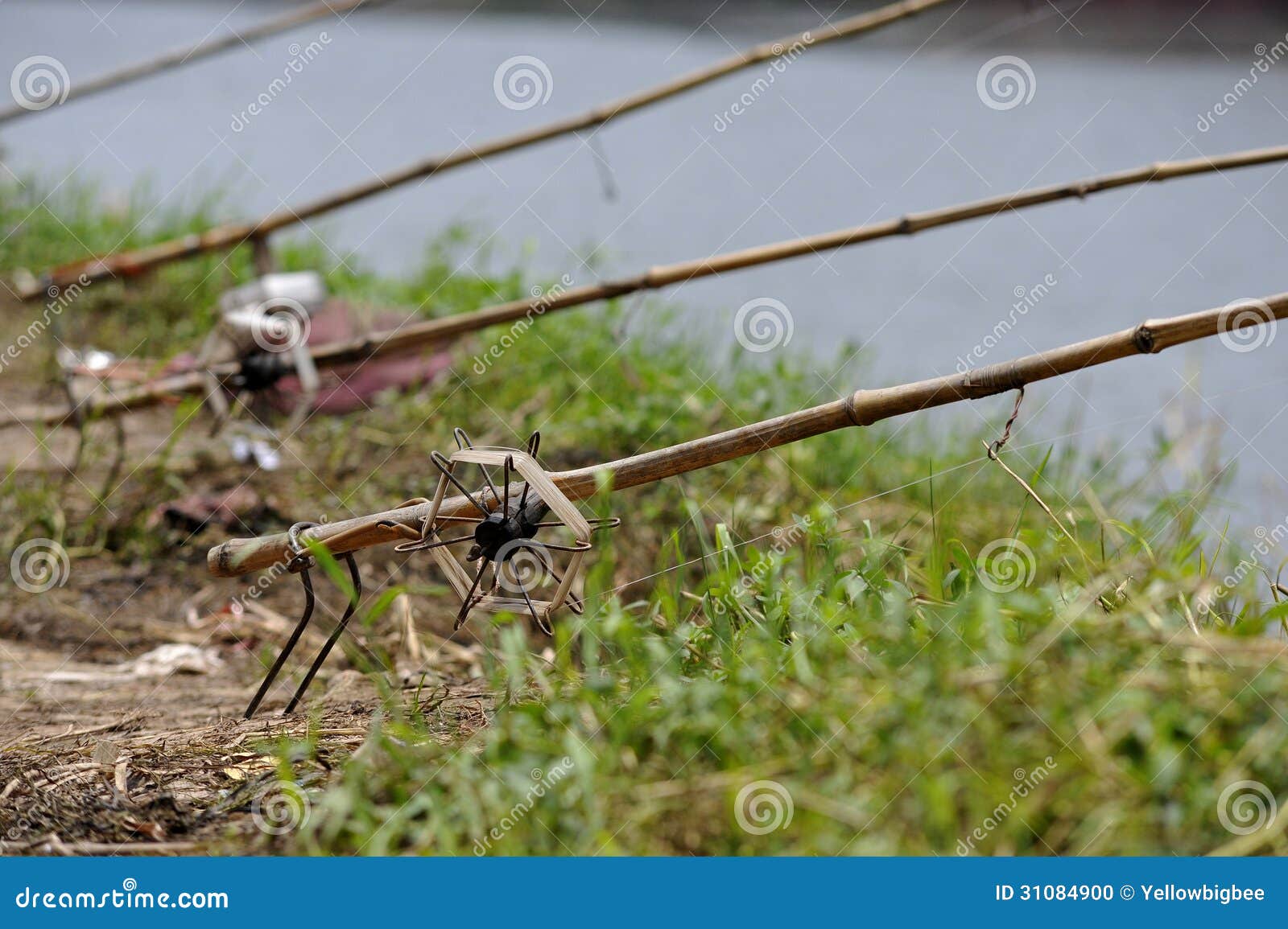 Fishing rod, 50yearold stock photo. Image of bamboo 31084900