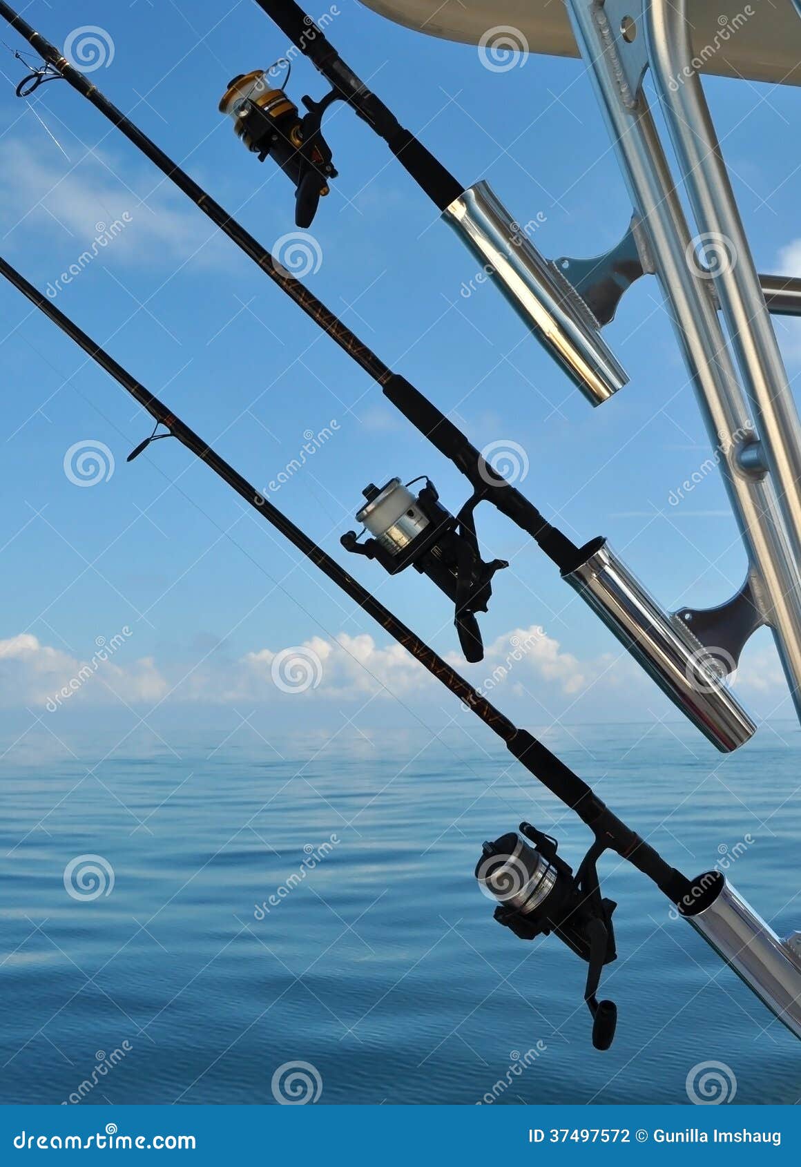 Fishing rods on boat stock photo. Image of sport, boat 37497572