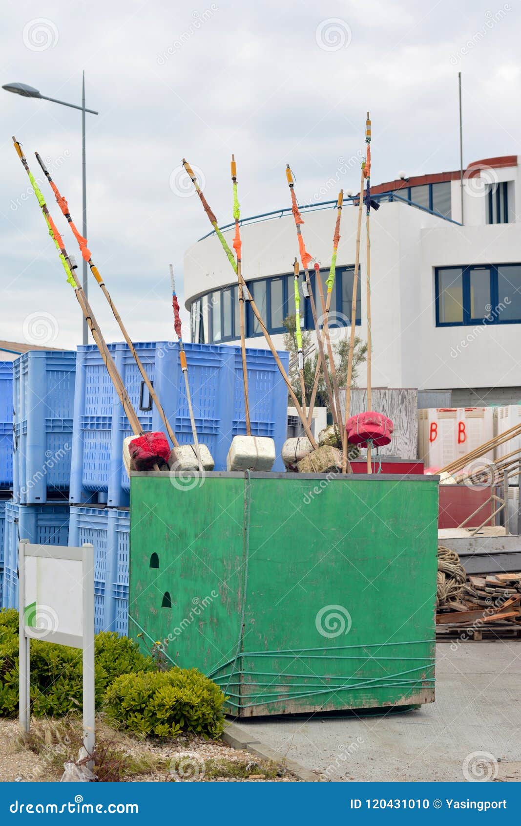 Fishing Rods in a Container Stock Photo Image of accessories, feeder
