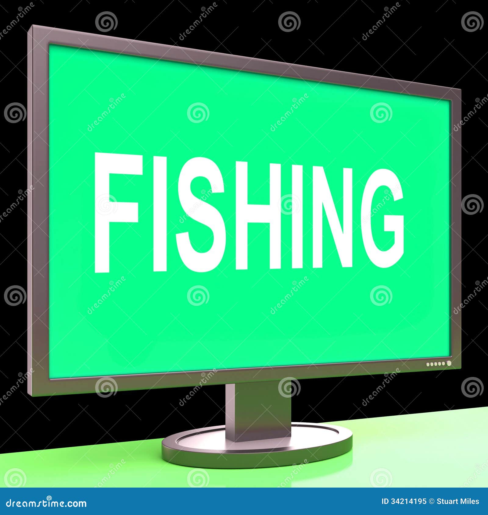 Fishing Screen Means Sport of Catching Fish Stock Illustration
