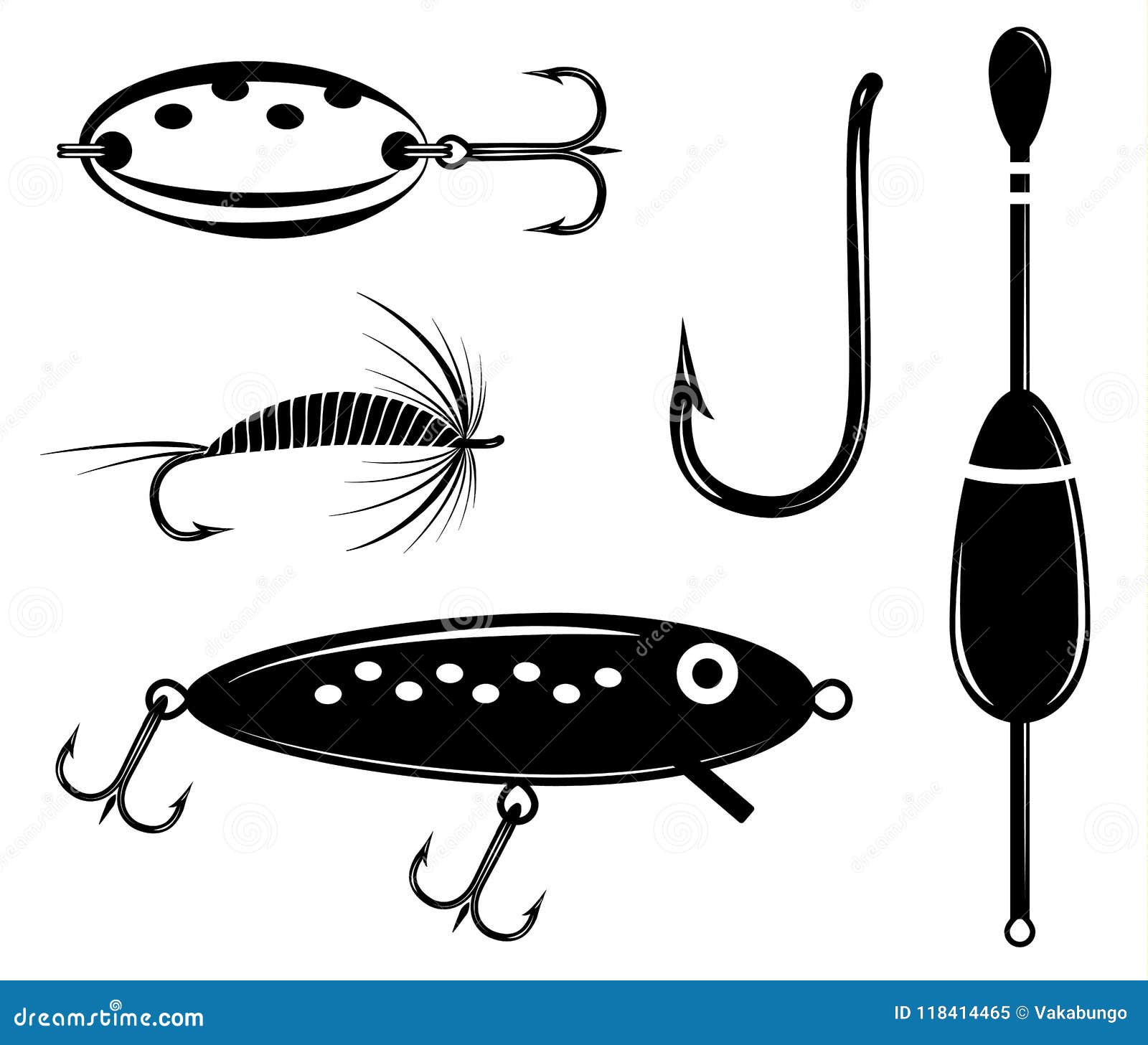 Vector Illustration Artificial Fishing Lure Stock Illustrations