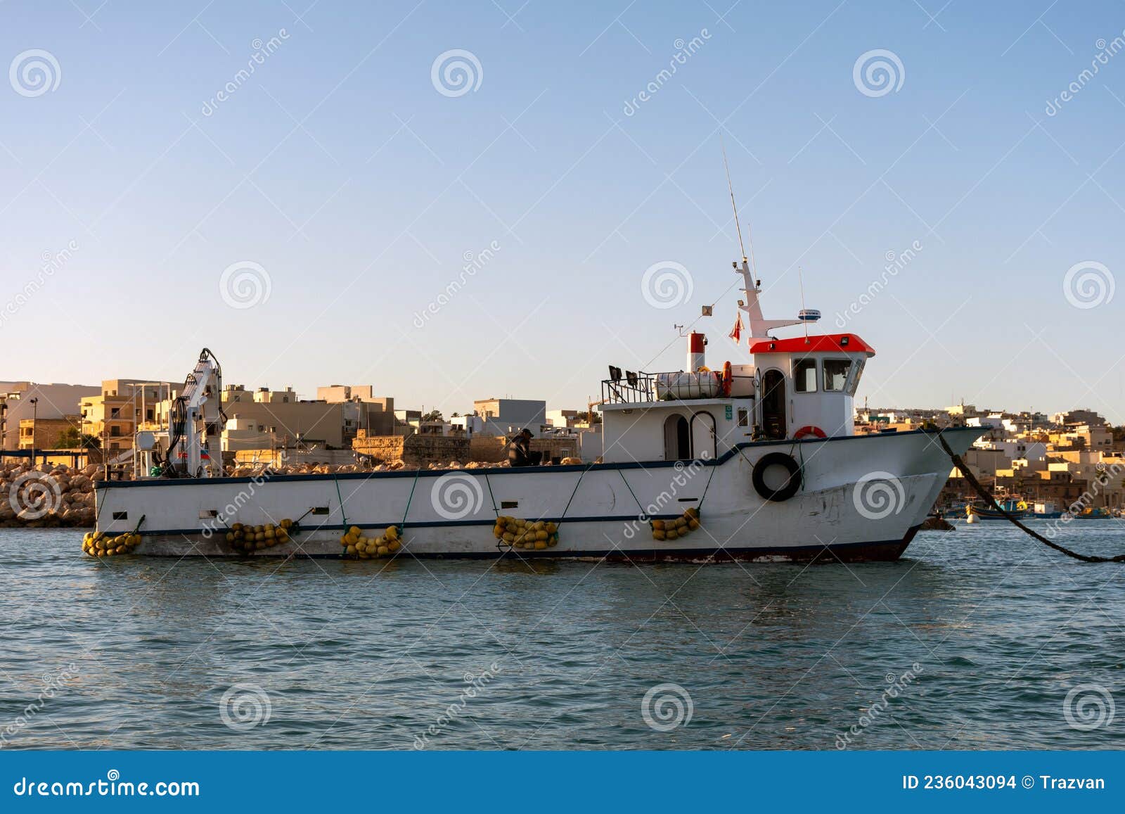 fishing vessel in harbor