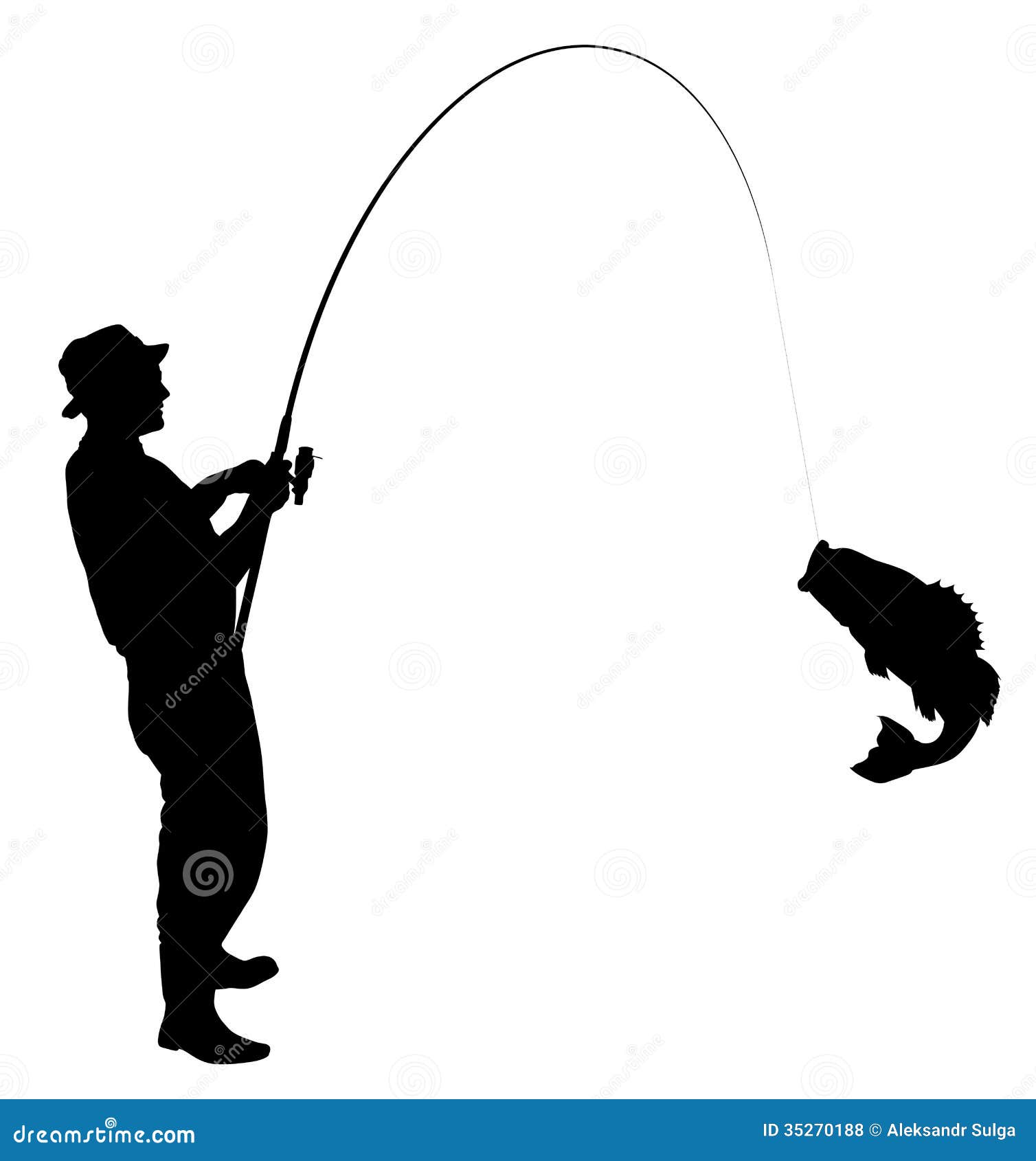 Fishing Silhouette Stock Vector Illustration Of Fish 35270188