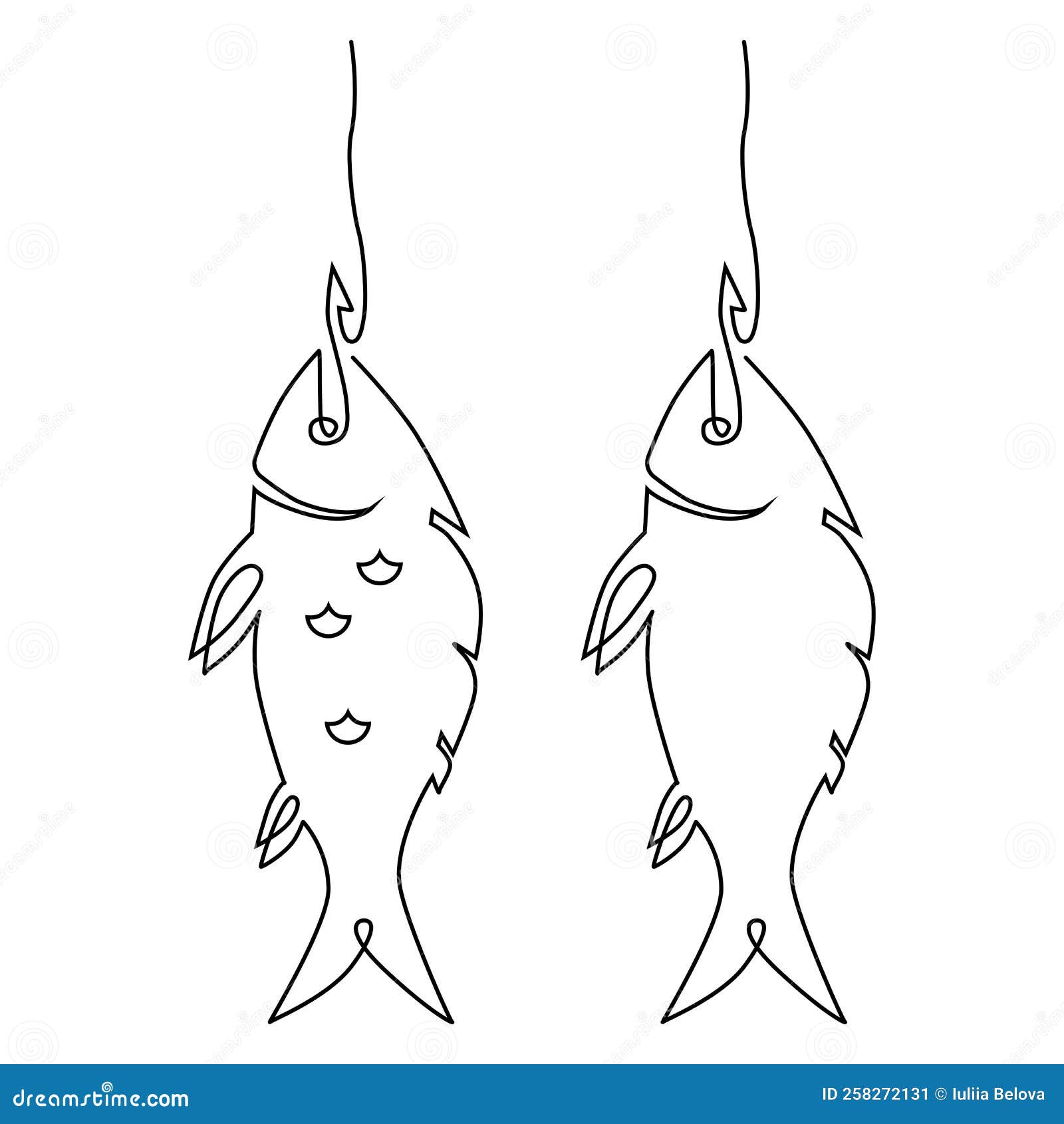Fishing. Small Fish that Has Swallowed the Bait on the Hook. Catch Stock  Illustration - Illustration of equipment, natural: 258272131