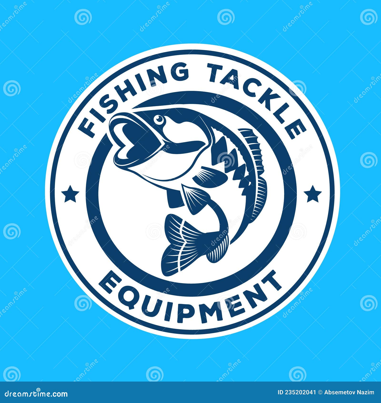 Fishing Tackle Logo Equipment Round Stock Vector - Illustration of