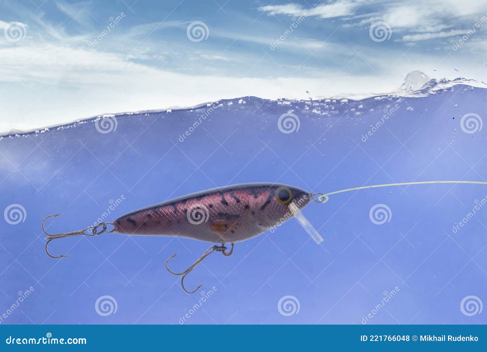 A the Fishing Tackle Lure Underwater in the Sea, Hunting and