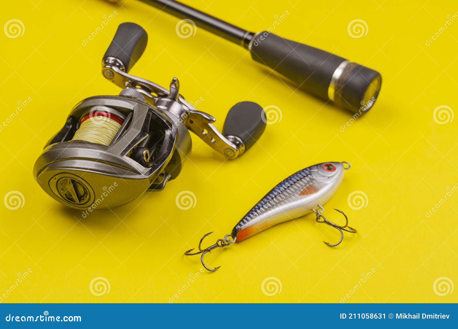 Fishing Tackle for Predatory Fish Stock Image - Image of active, line:  211058631