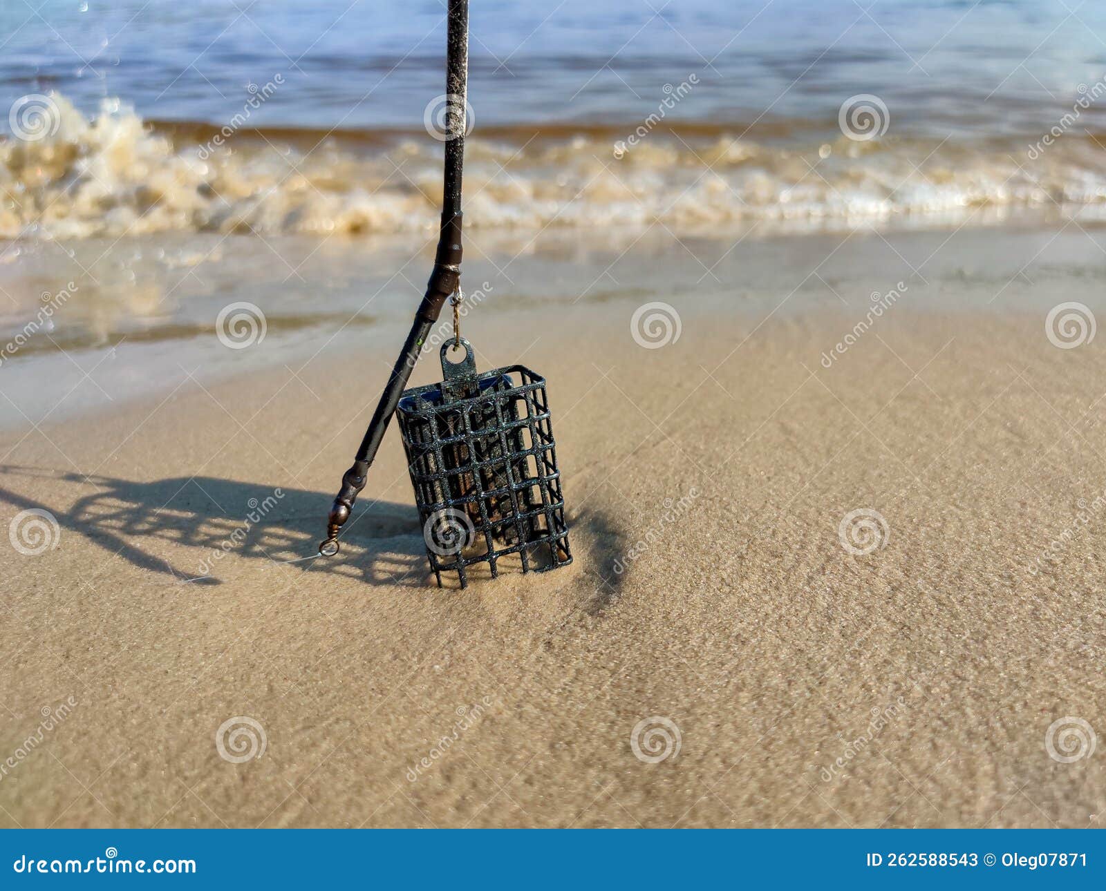Fishing Tackle on the Sandy Shore Stock Image Image of relax, beach