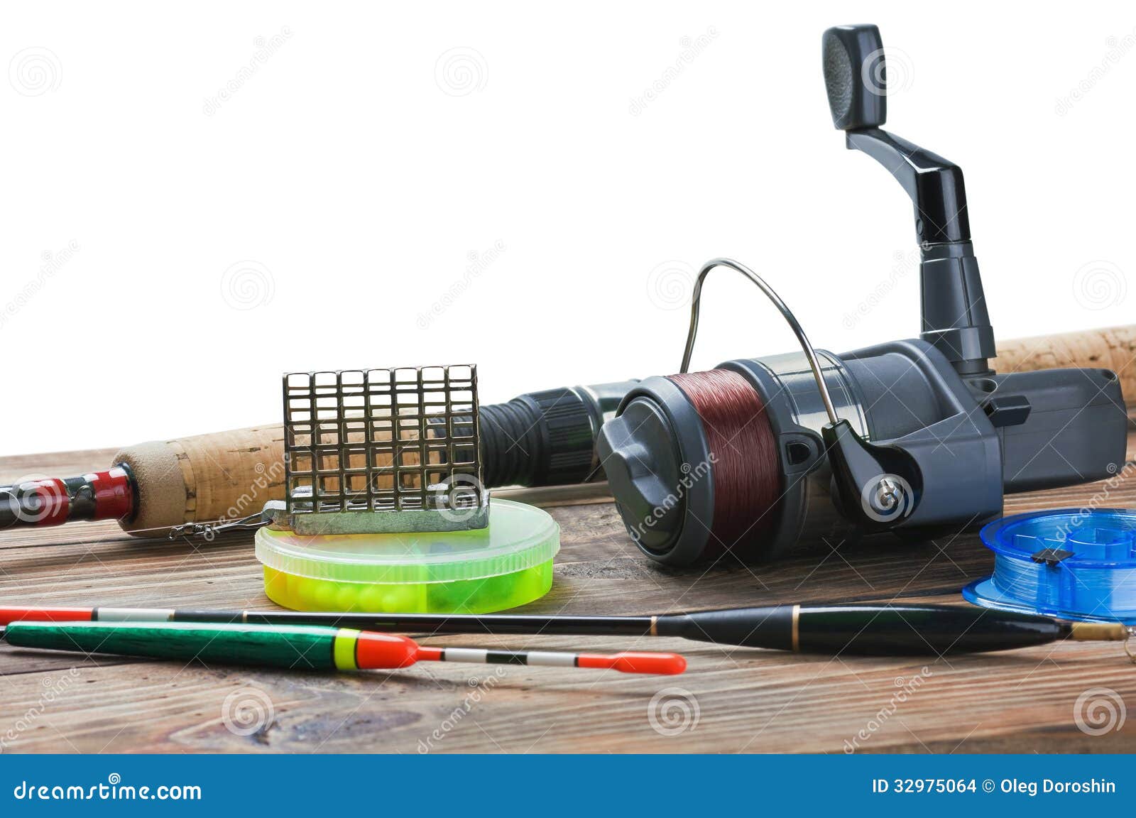 Fishing Tackle on a Wooden Table Stock Photo Image of decisions