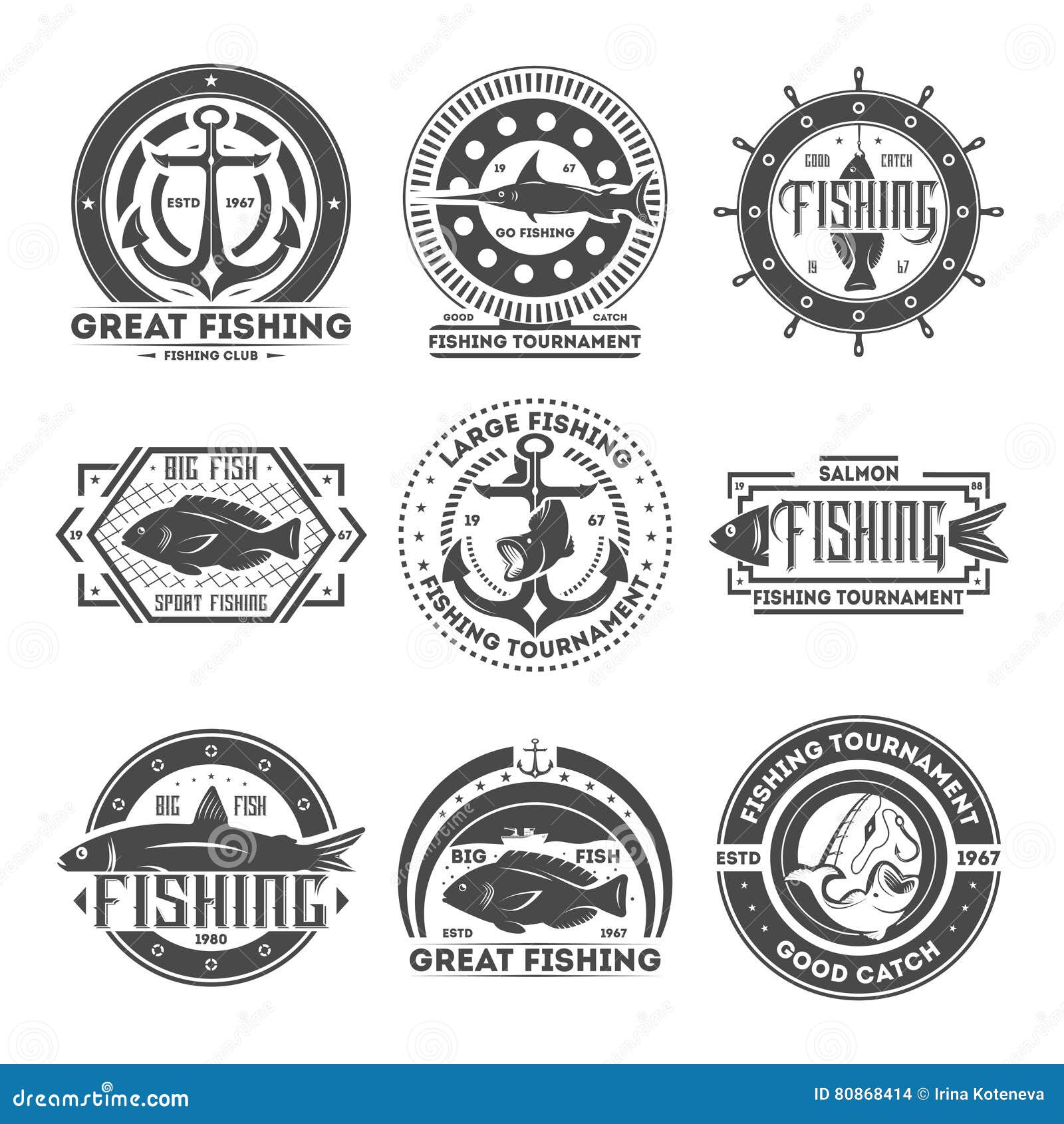 Fishing Vintage Logo Stock Illustrations – 9,450 Fishing Vintage