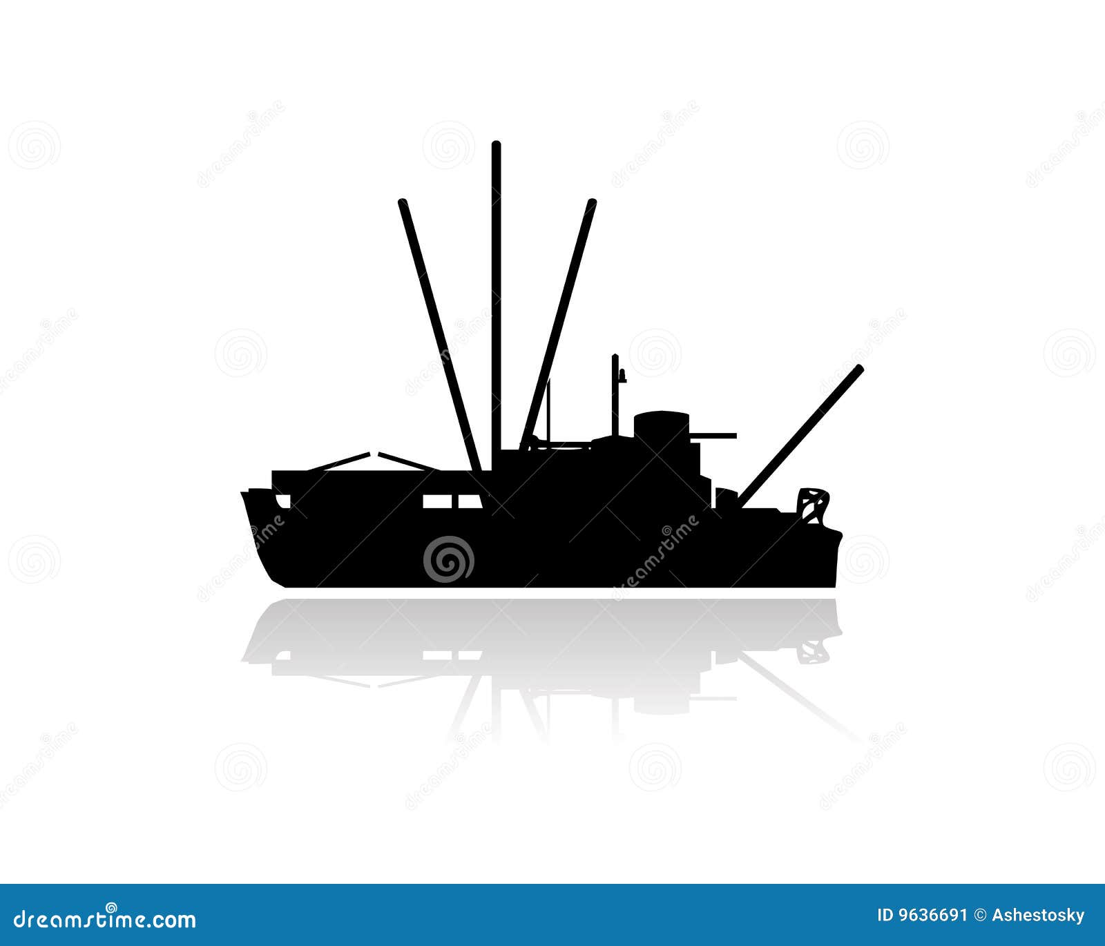 Download Fishing Vessel Boat Silhouette Stock Vector - Illustration ...