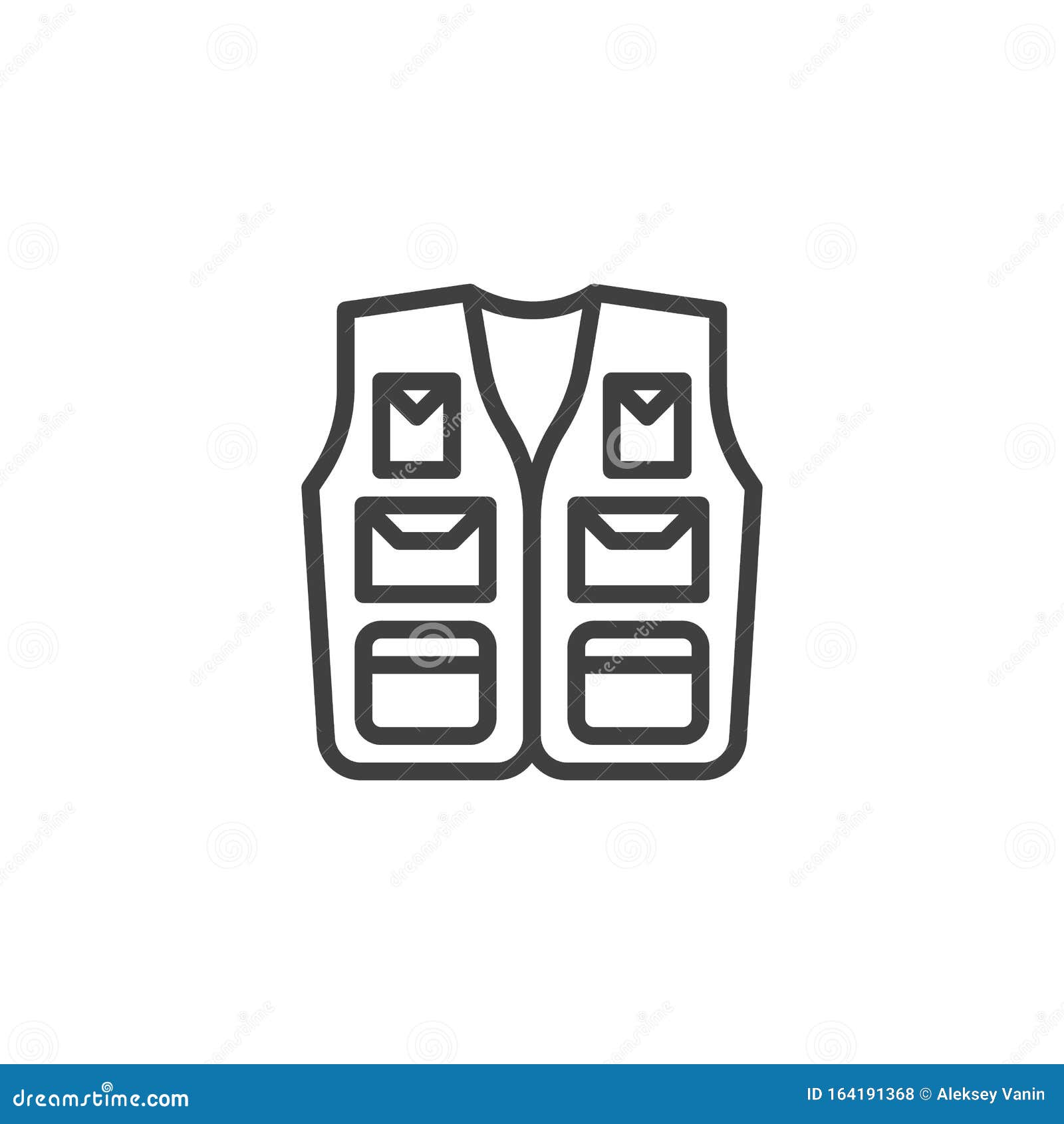 Download Fishing vest line icon stock vector. Illustration of ...