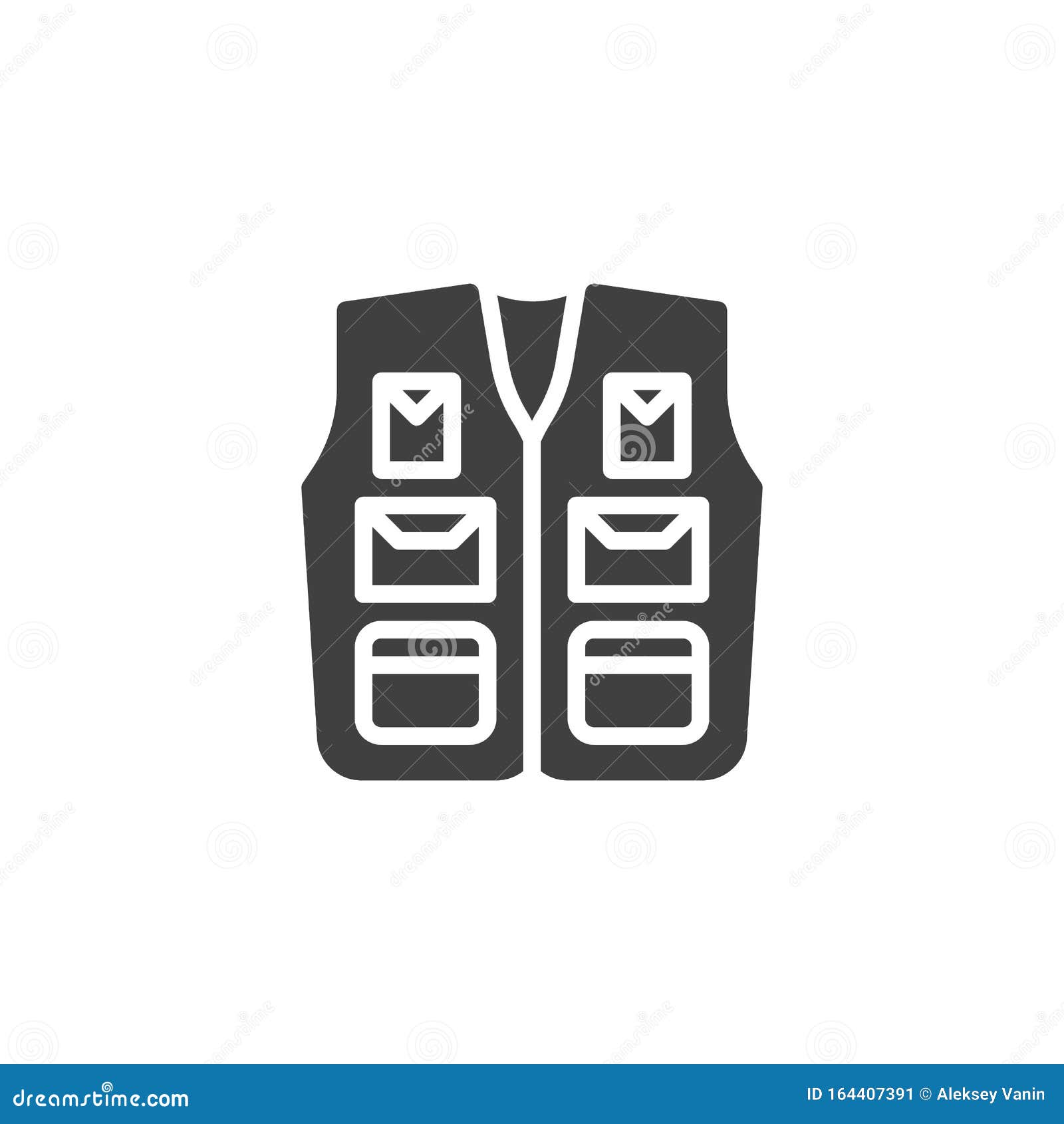 Download Fishing vest vector icon stock vector. Illustration of ...