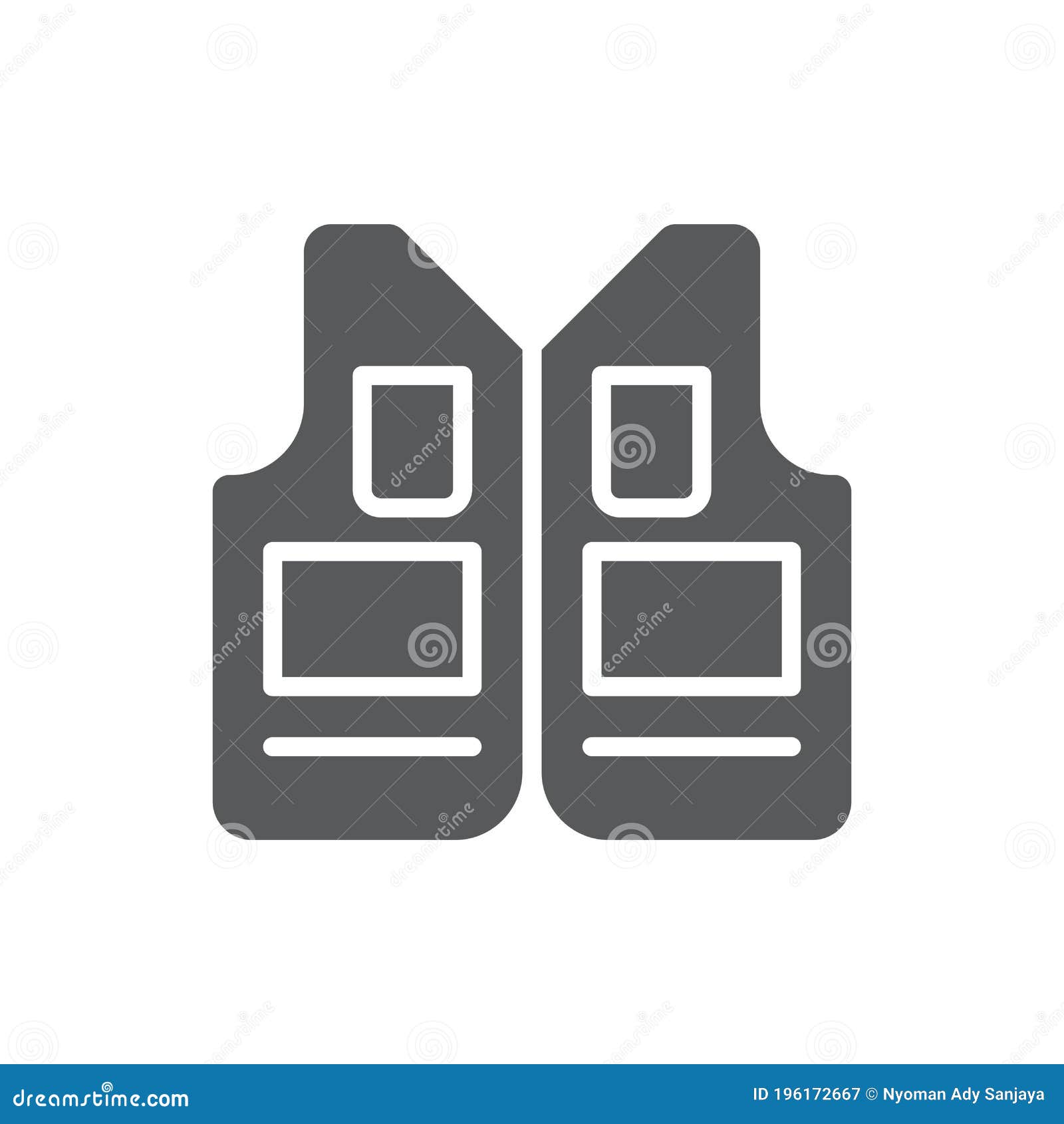 Download Fishing Vest Vector Icon Symbol Apparel Isolated On White Background Stock Vector - Illustration ...