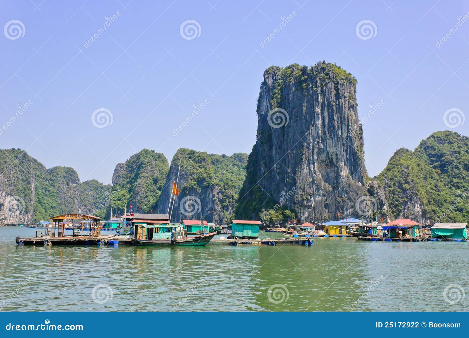 Fishing Village in Halong Bay Stock Photo Image of fishing, mountain