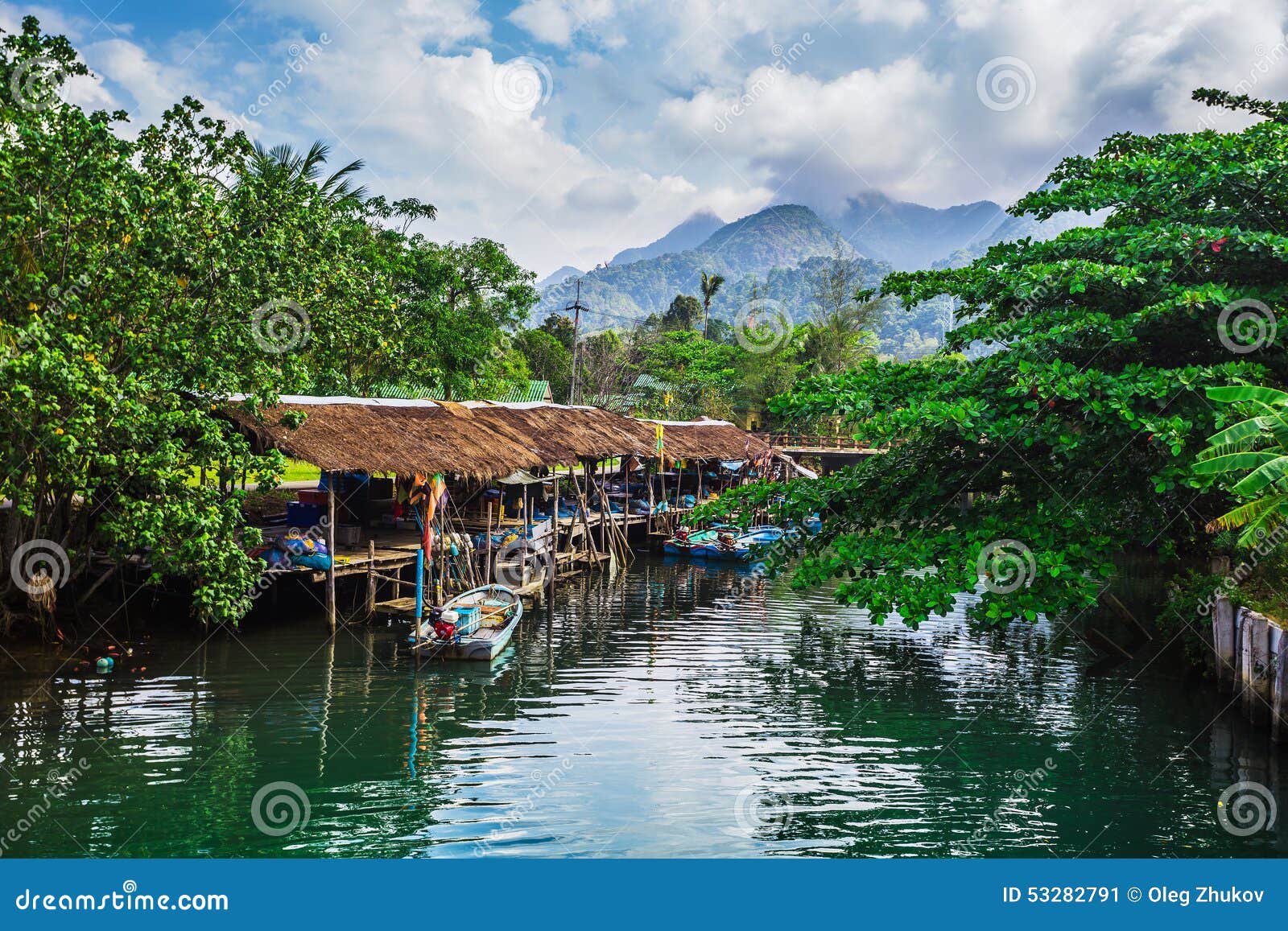 Fishing Village on the Island in Southeast Asia. Stock Image Image of