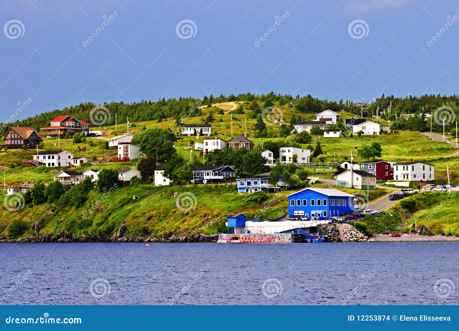Fishing Village in Newfoundland Stock Photo Image of coast, home