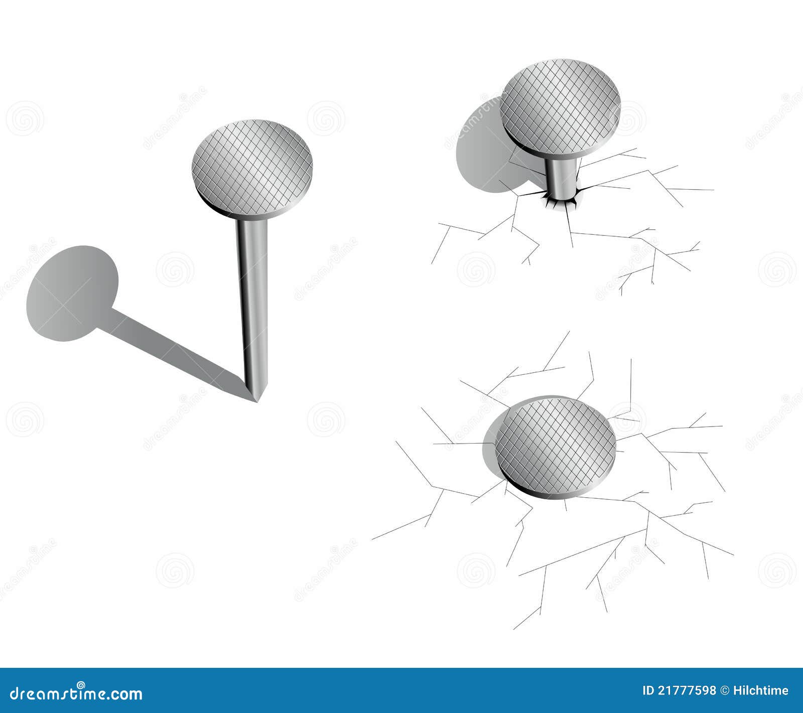 Fissure De Vector.Nails Le Mur Illustration de Vecteur Illustration