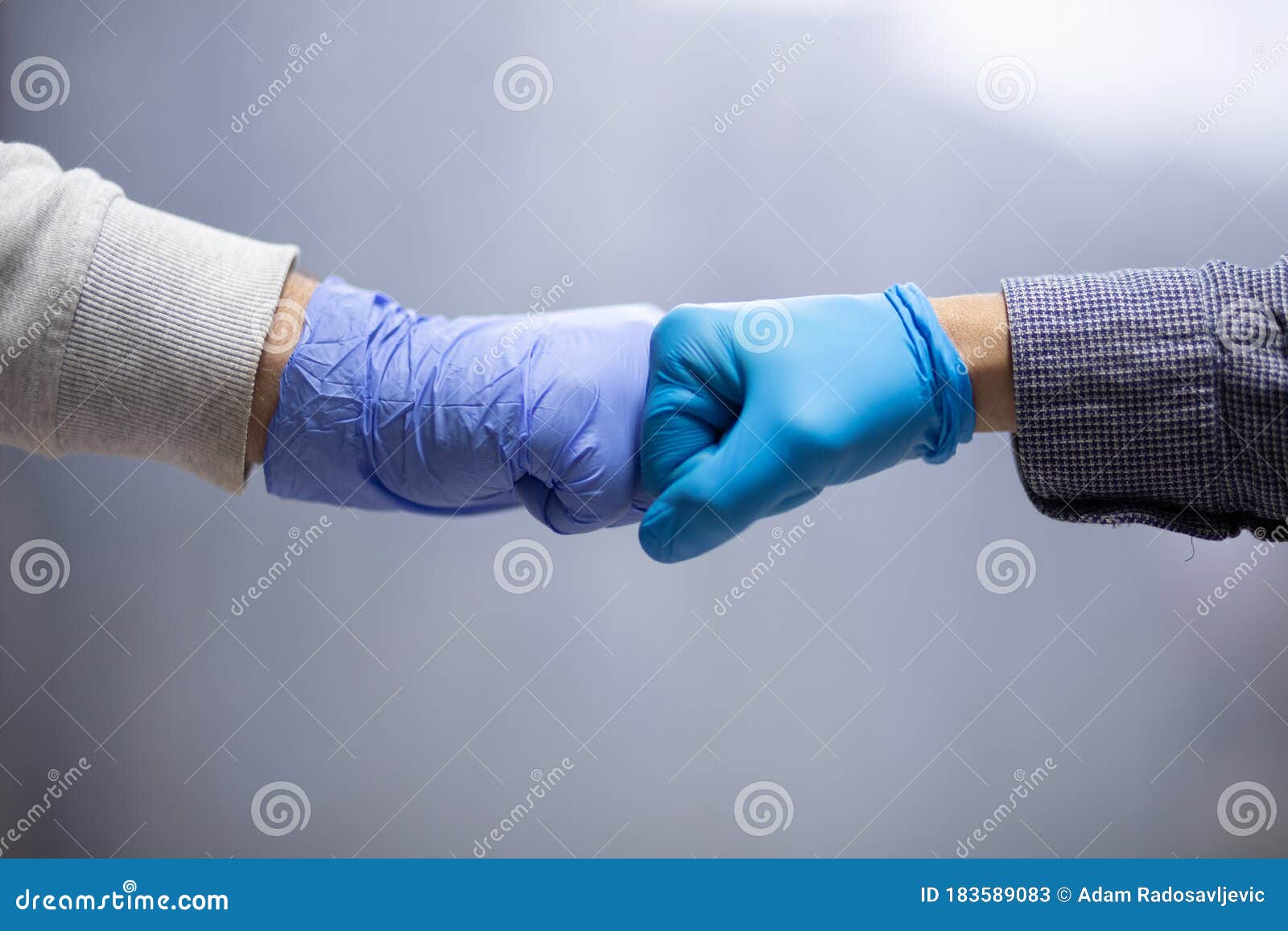 fist bump greeting! stock photo