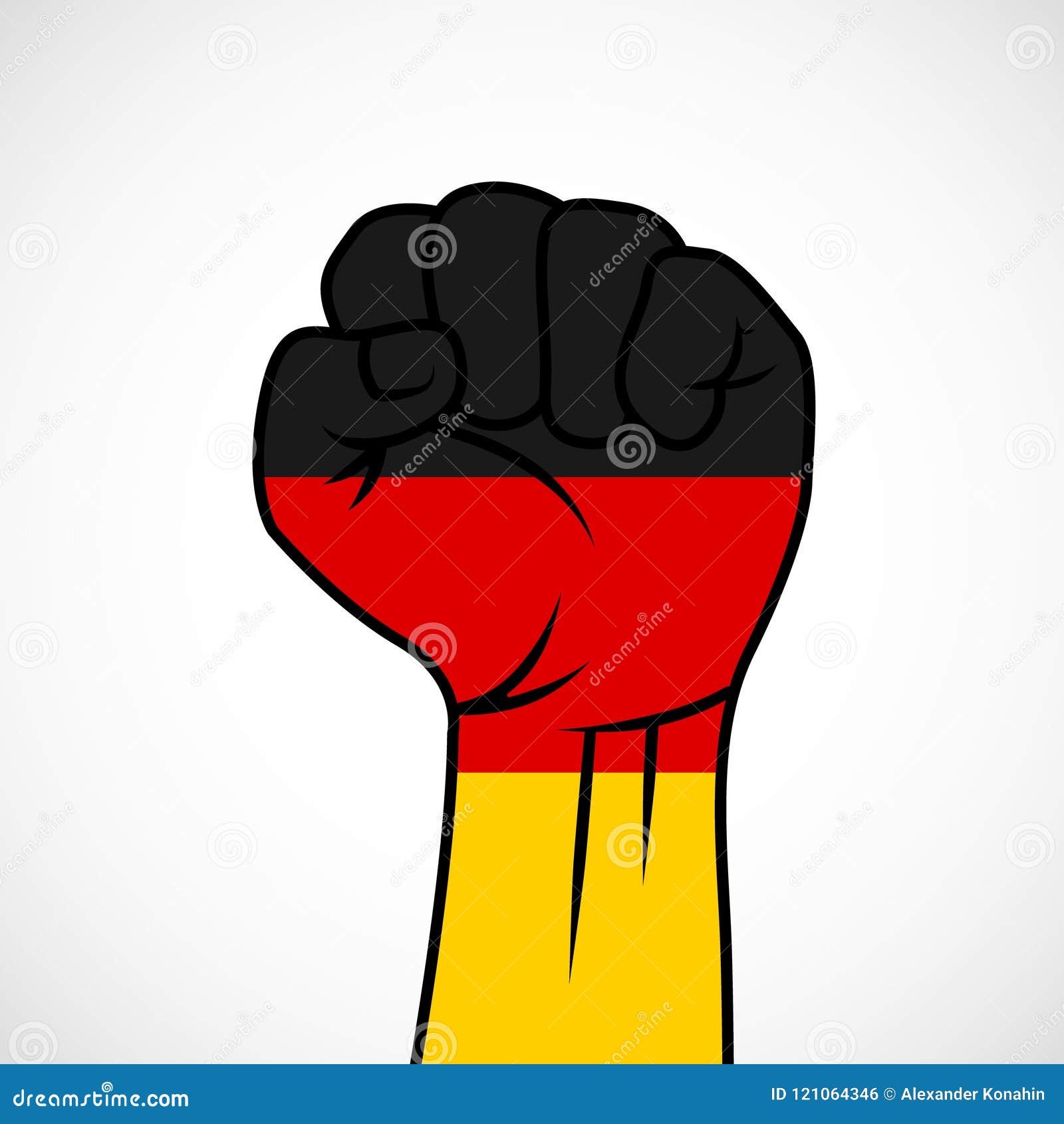 Fist with German flag stock vector. Illustration of politic 121064346