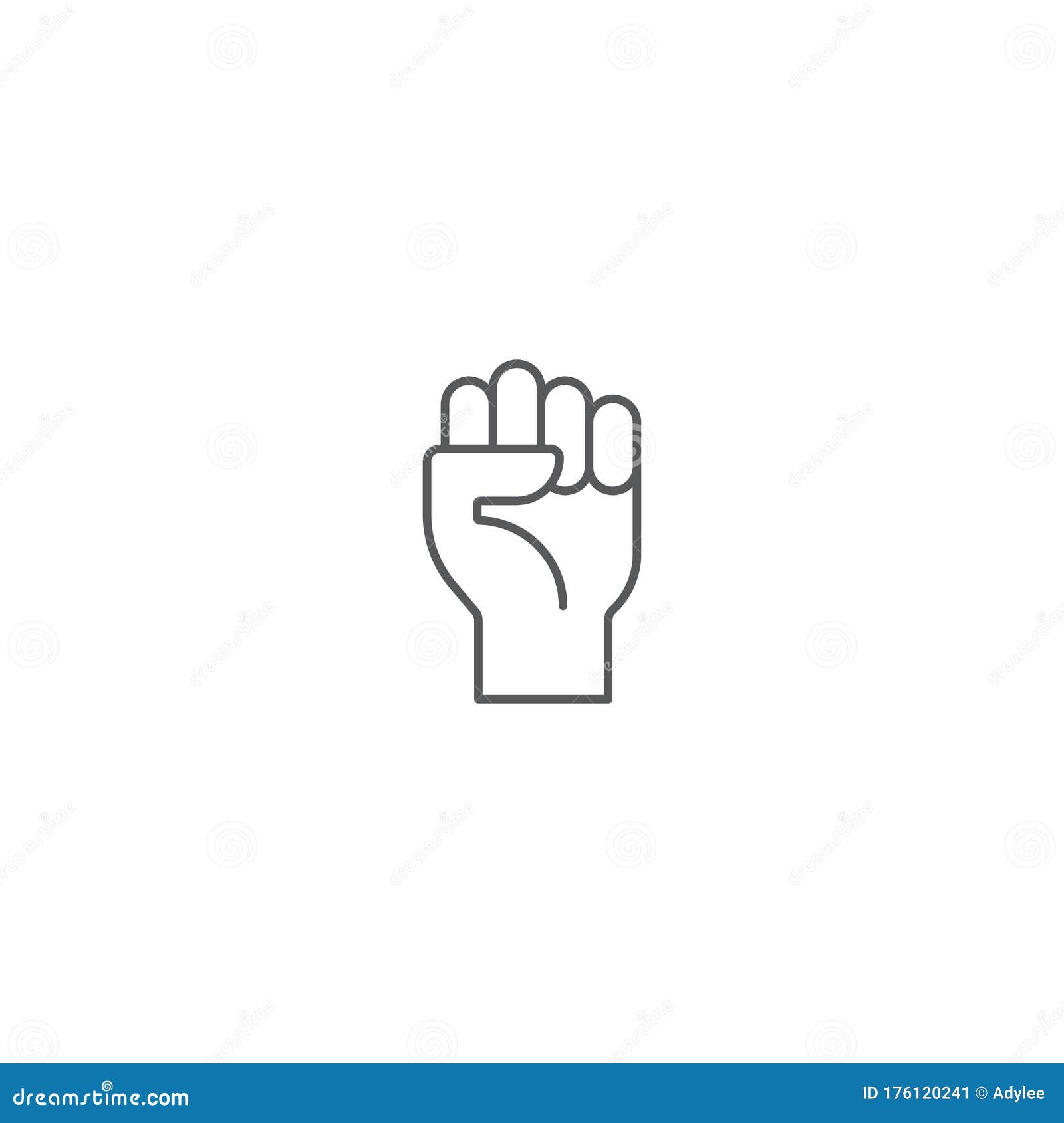 Fist Hand Up Gesture Vector Icon Symbol Isolated on White Background ...