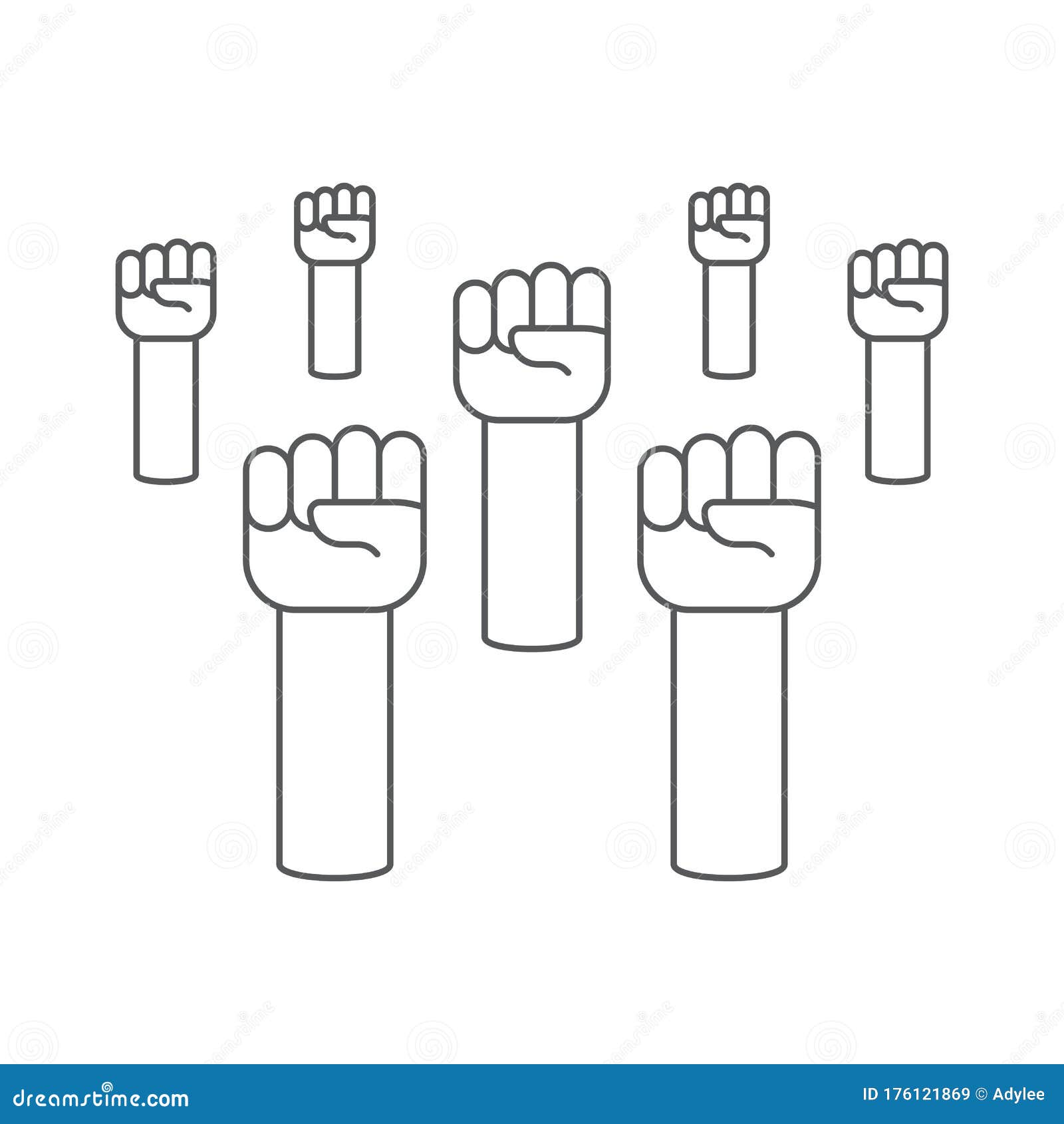 Fist Hand Up Gesture Vector Icon Symbol Isolated on White Background ...