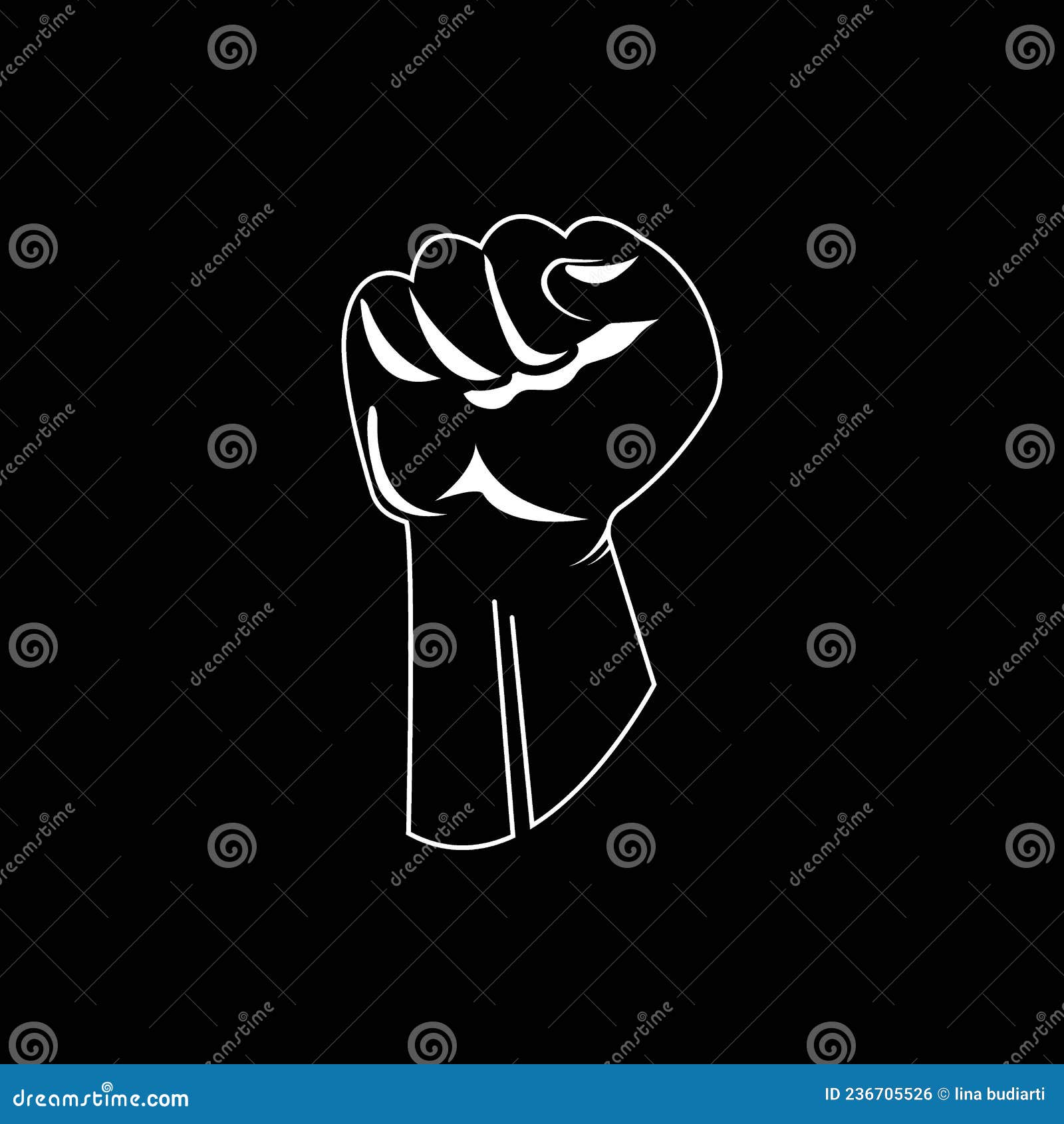 Fist icon stock vector. Illustration of silhouette, clenched - 236705526