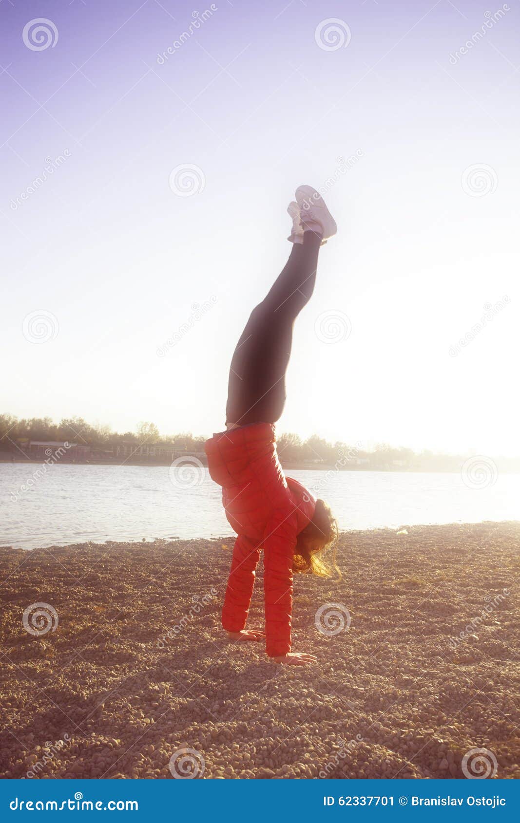 Fit Girl At Lake Stock Image Image Of Gravel Girl