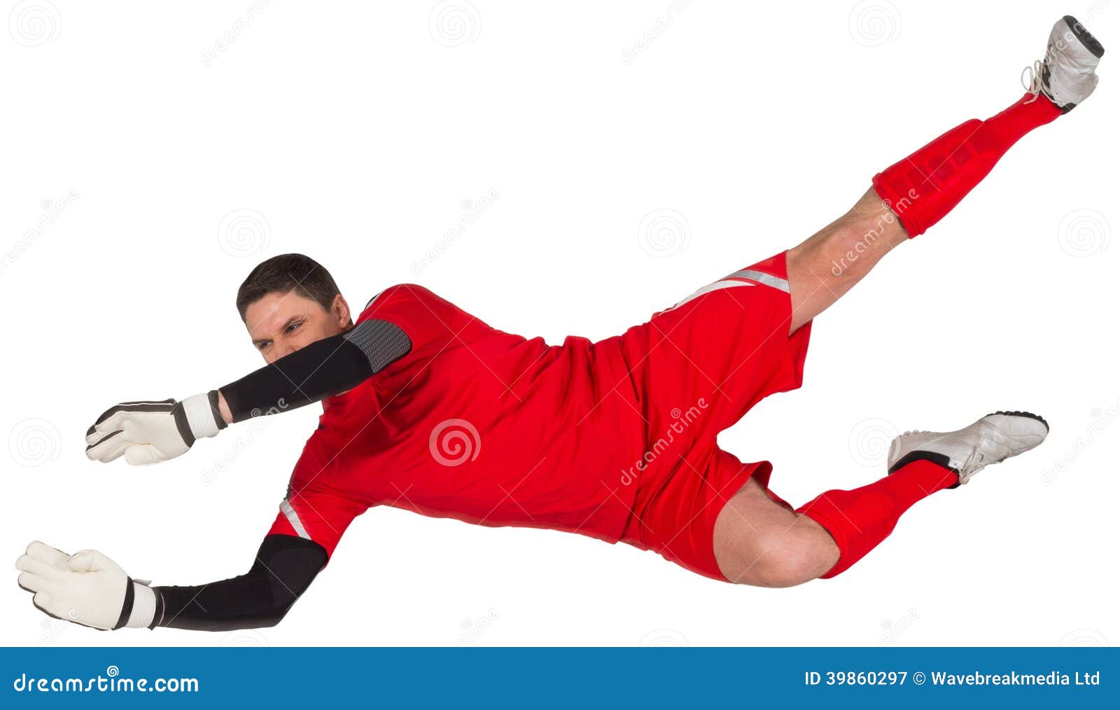 Fit goal keeper jumping up stock image. Image of handsome 39860297