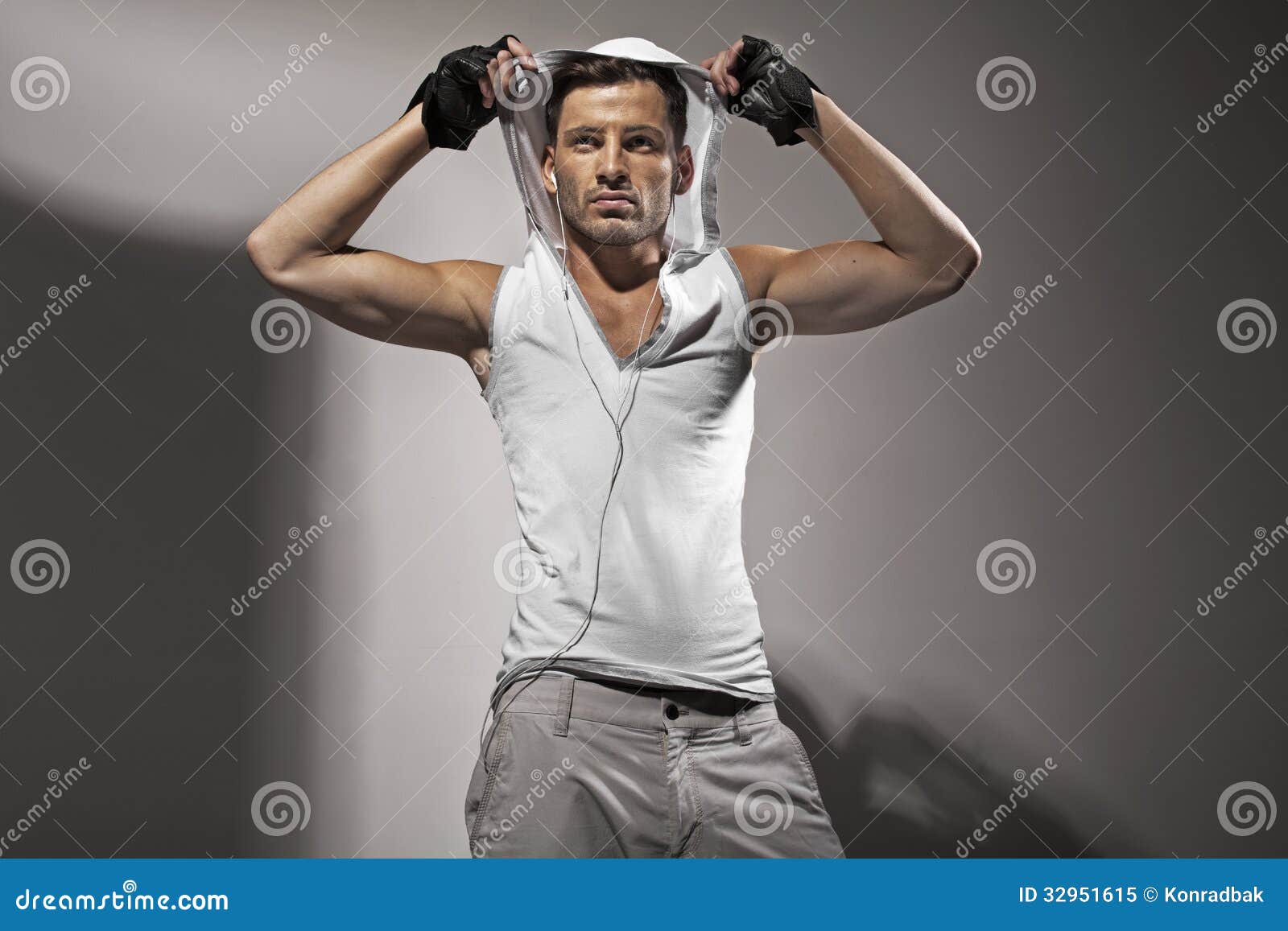 Fit Male Model Taking A Break Royalty Free Stock Photo 