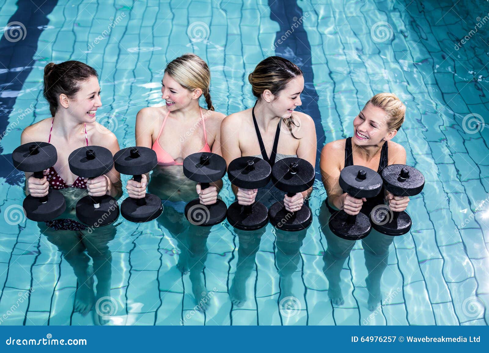 Fit People Doing an Aqua Aerobics Class Stock Image Image of fitness