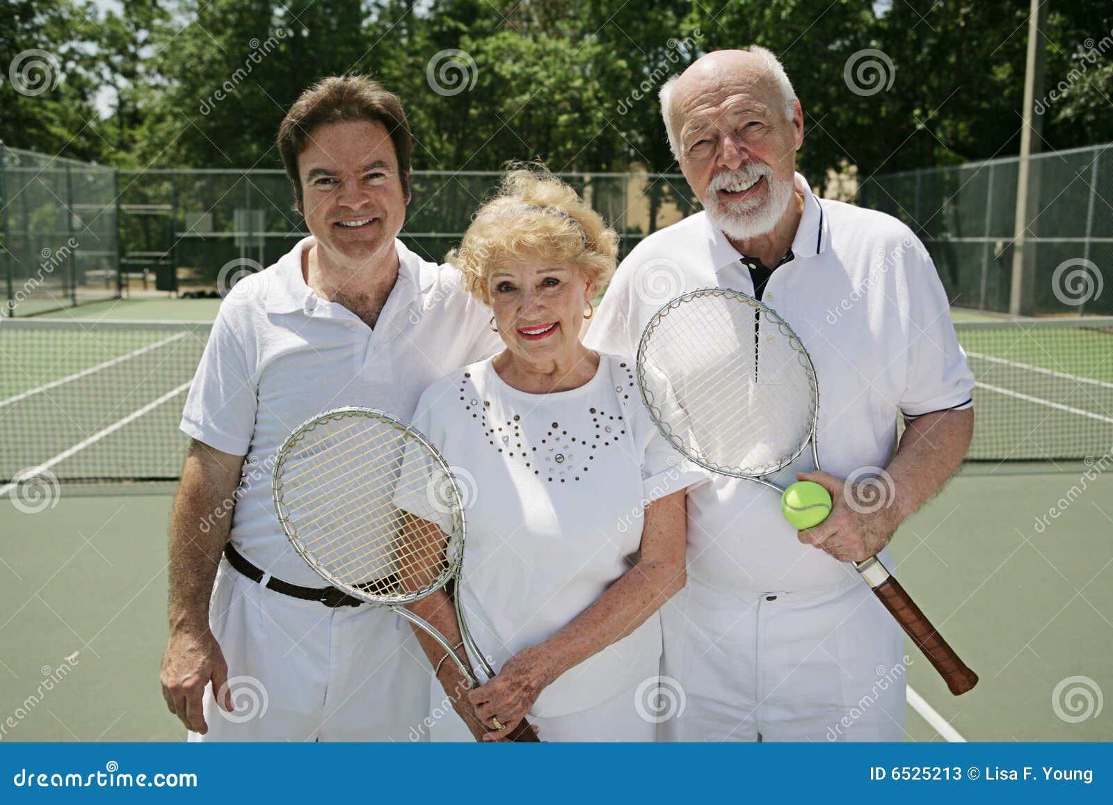 Fit Seniors with Tennis Pro Stock Image Image of park, healthy 6525213