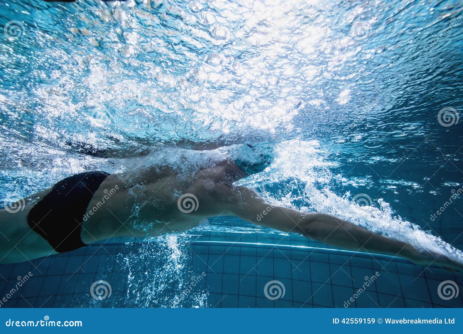 Fit Swimmer Training By Himself Stock Image Image Of Leisure
