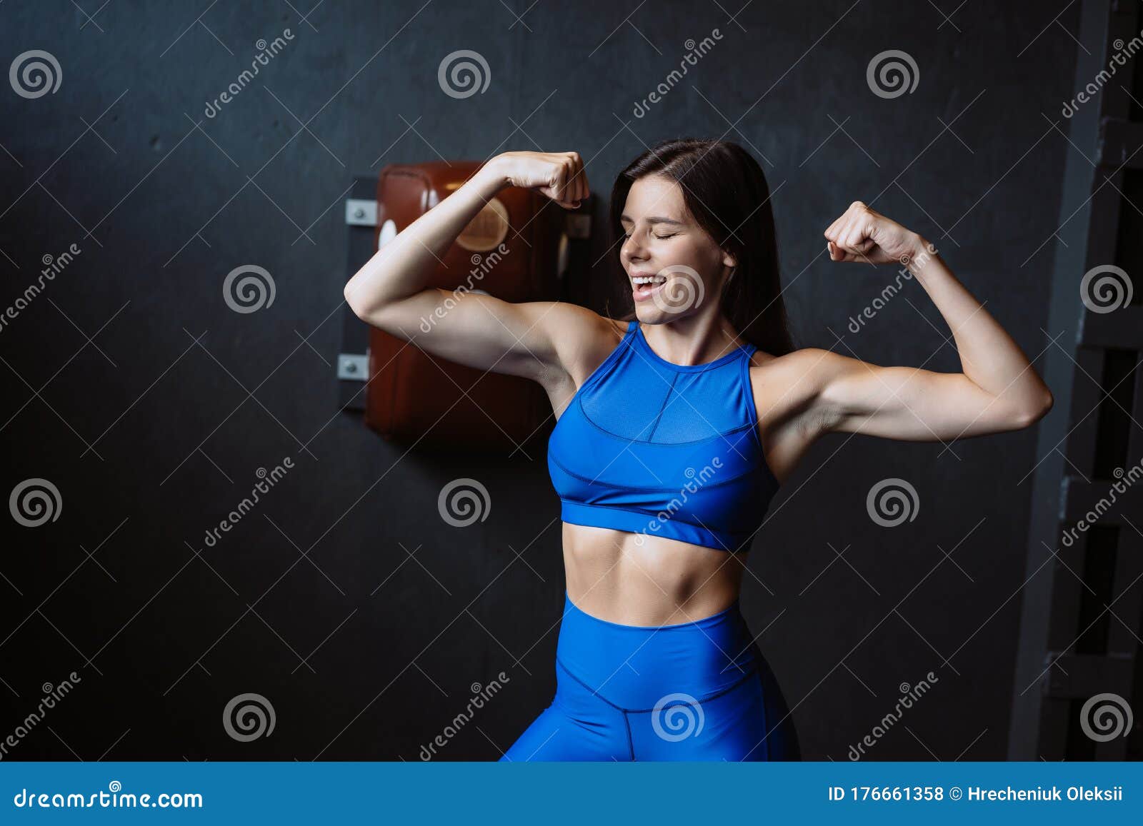 Fit Female Athlete Poses In Gym After Intense Workout Photo Background And  Picture For Free Download - Pngtree
