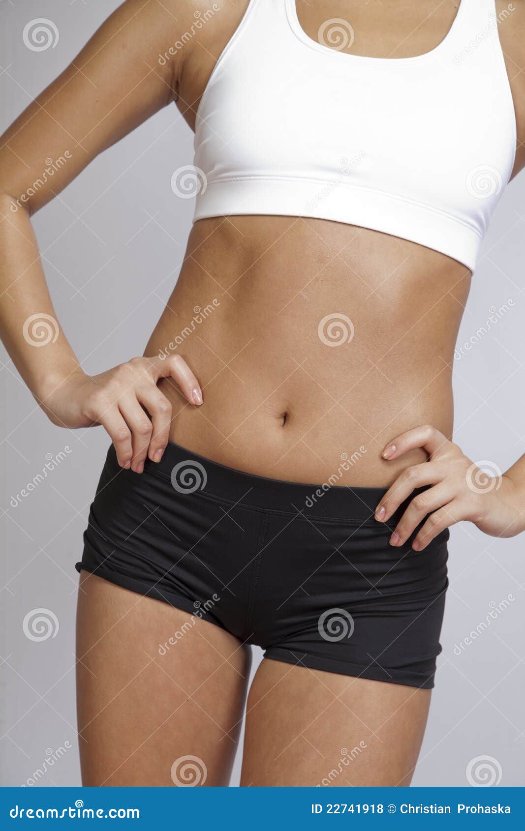 Fit Woman in Sports Bra and Shorts Stock Photo - Image of weight, yoga:  22741918