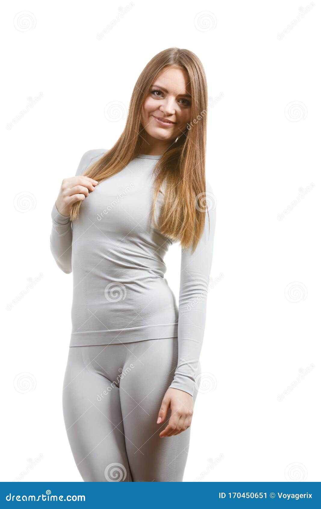 Fit Woman In Thermolinen Underwear Stock Image Image Of White