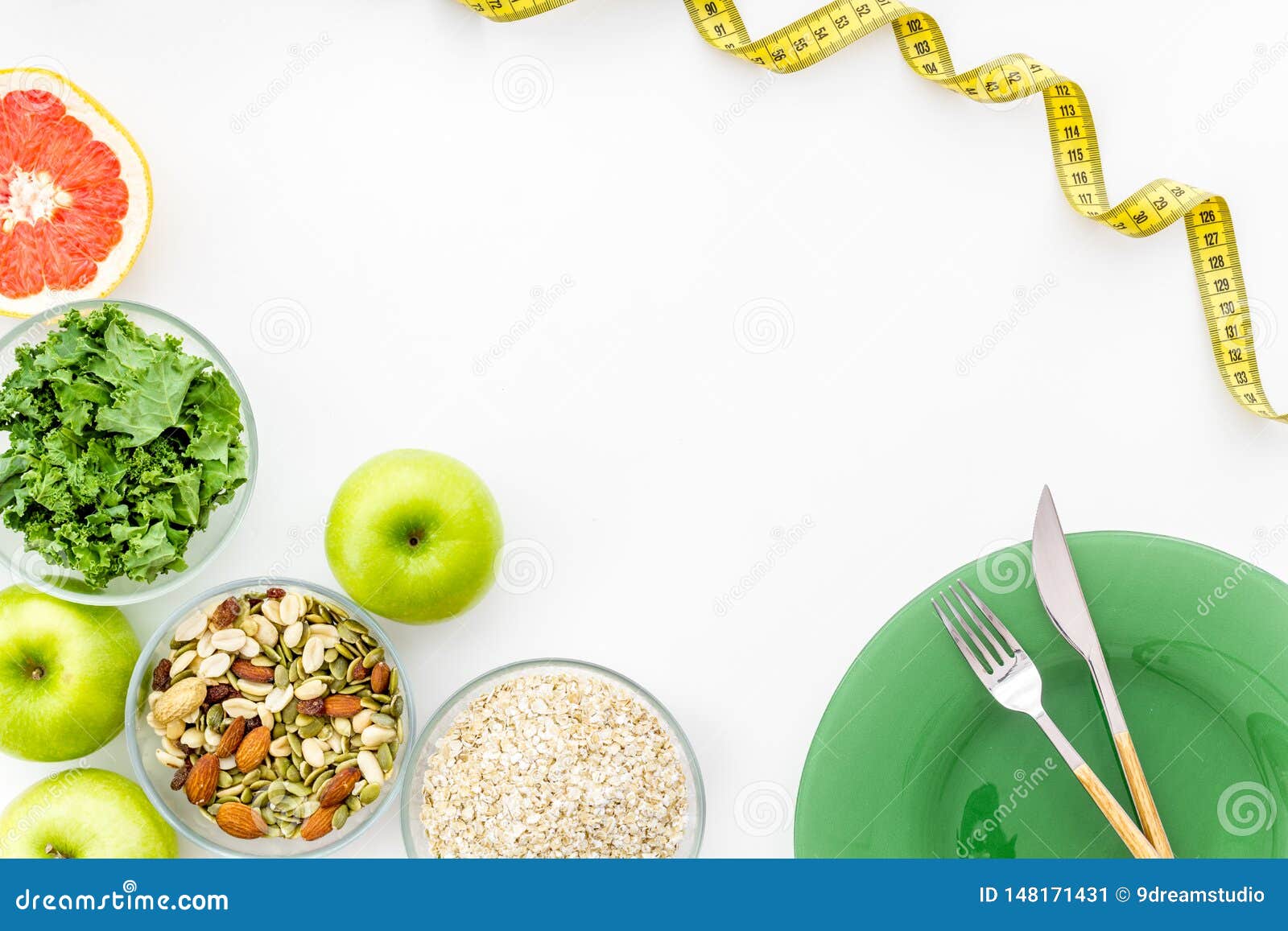 Download Measuring Tape, Apples, Oat Meal And Grapefruit For ...