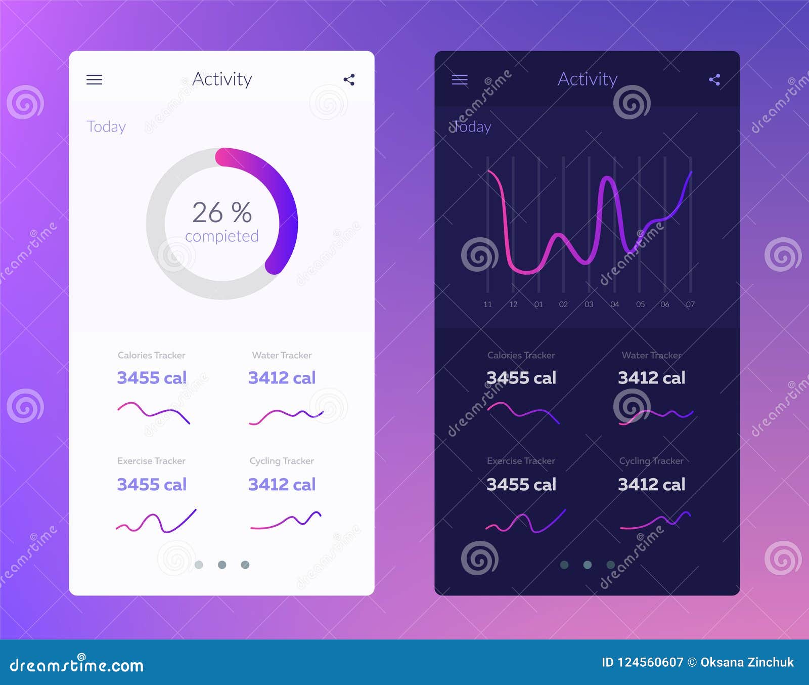 fitness app ui design concept with web elements of workout app ui design