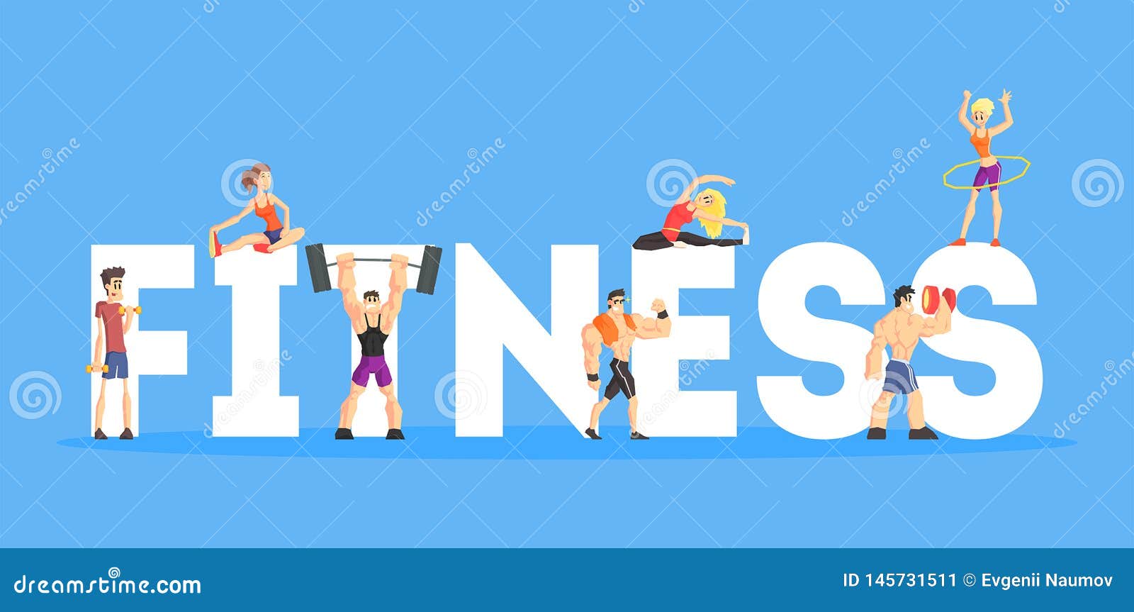 Fitness Banner Template People Doing Diversity Exercises Design Element Can Be Used For Landing Page Mobile App Stock Vector Illustration Of Achievement Exercises