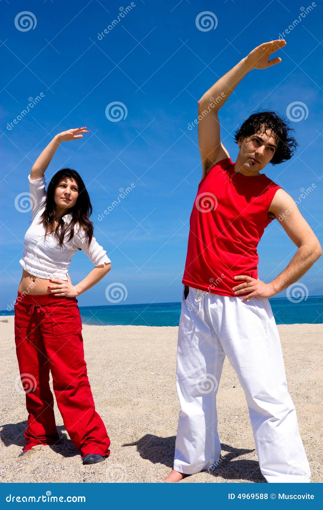 Fitness on the beach stock photo. Image of destinations 4969588