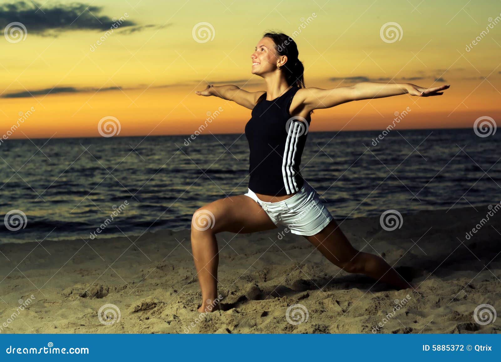 Fitness on the beach. stock photo. Image of person, agility 5885372