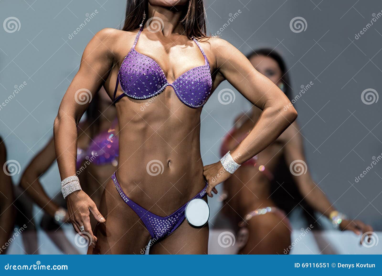 Fitness Bikini Athlete S Lean Torso Stock Image Image