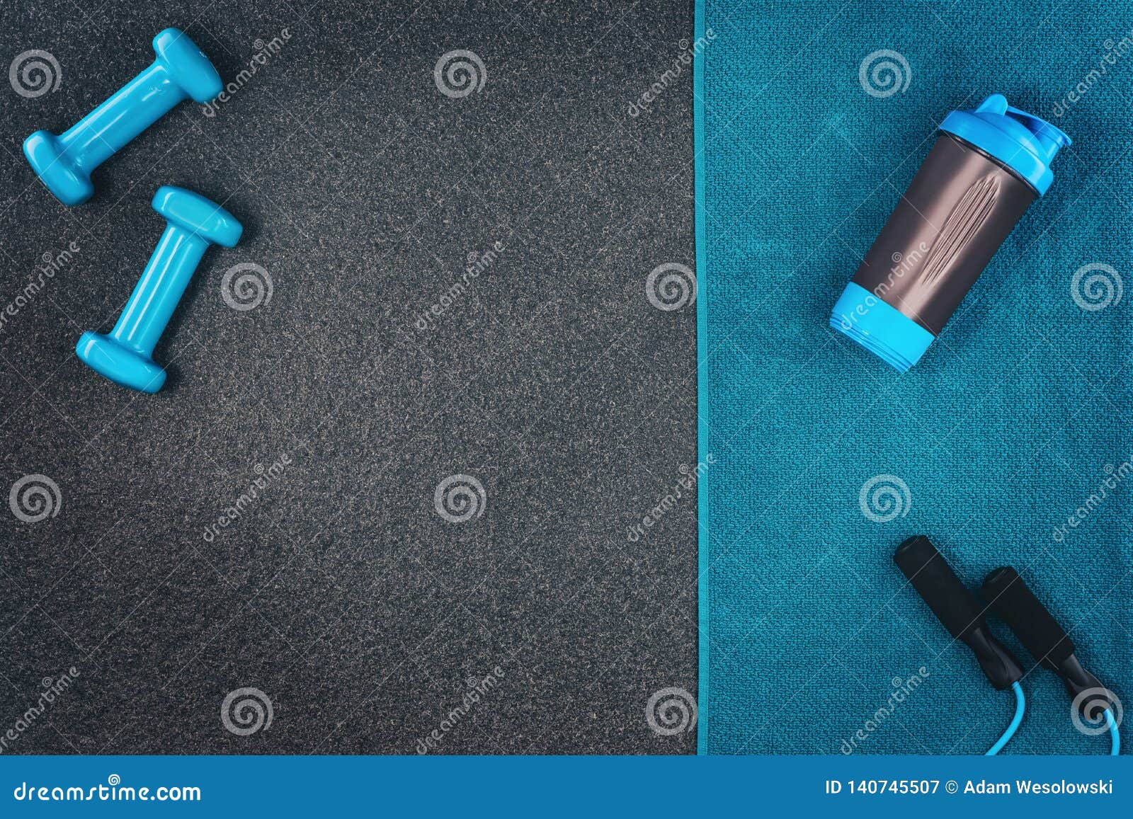 Fitness or Bodybuilding Background. Dumbbells on Gym Floor, Top View ...